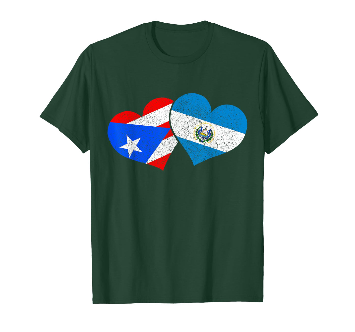 Puerto Rico & El Salvador Pride Puerto Rican Flag T-Shirt