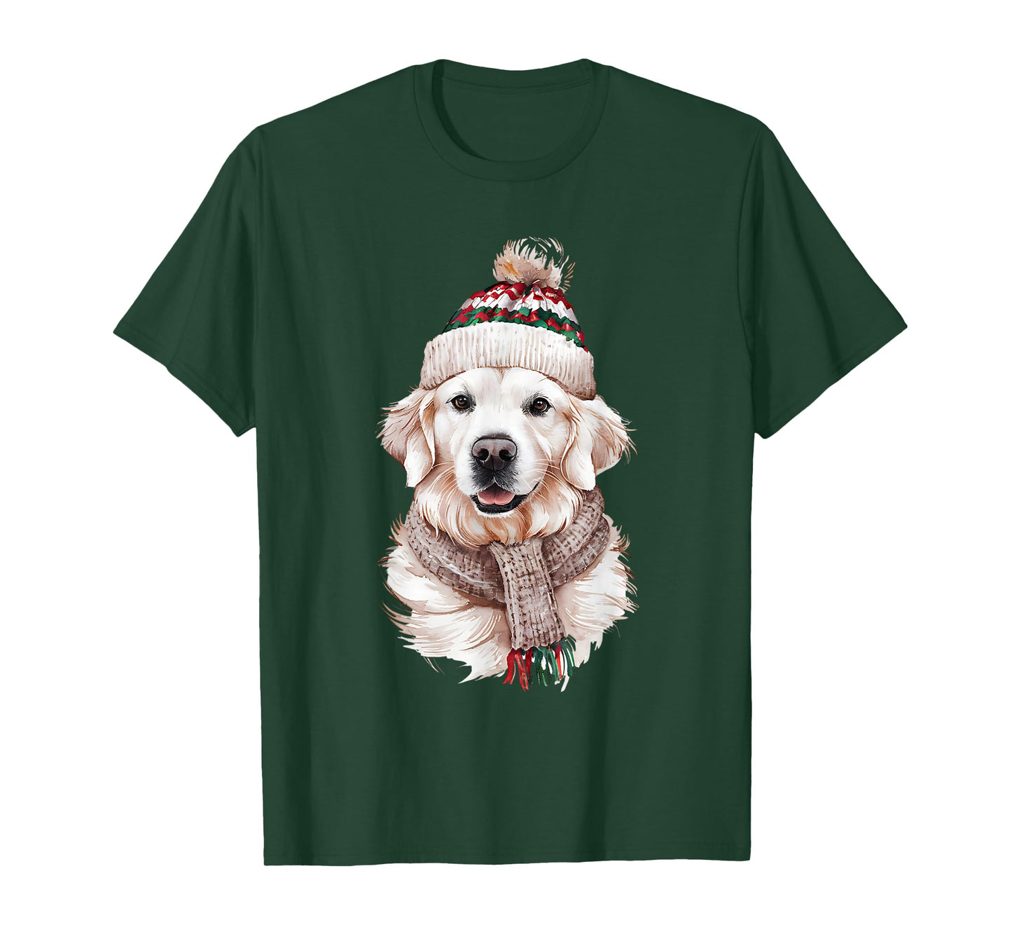 White English Cream Golden Retriever Mom Dog Puppy Christmas T-Shirt