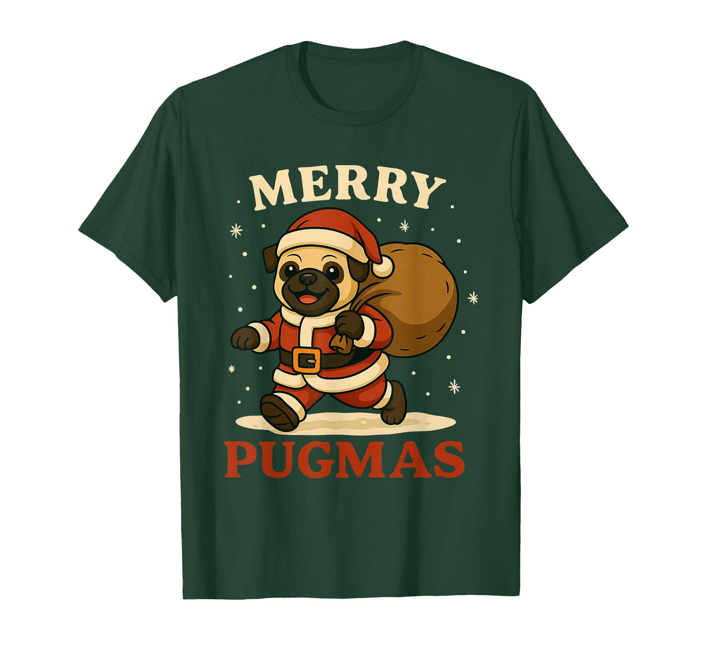 Merry Pugmas Tee Funny Cute Pug Dog Christmas for Snta Pug T-Shirt