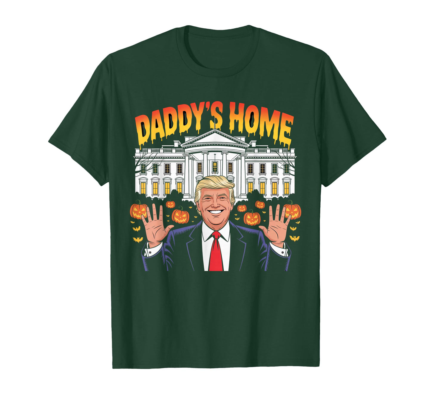 Funny Halloween 2025 Patriot Daddy's Home White House USA T-Shirt