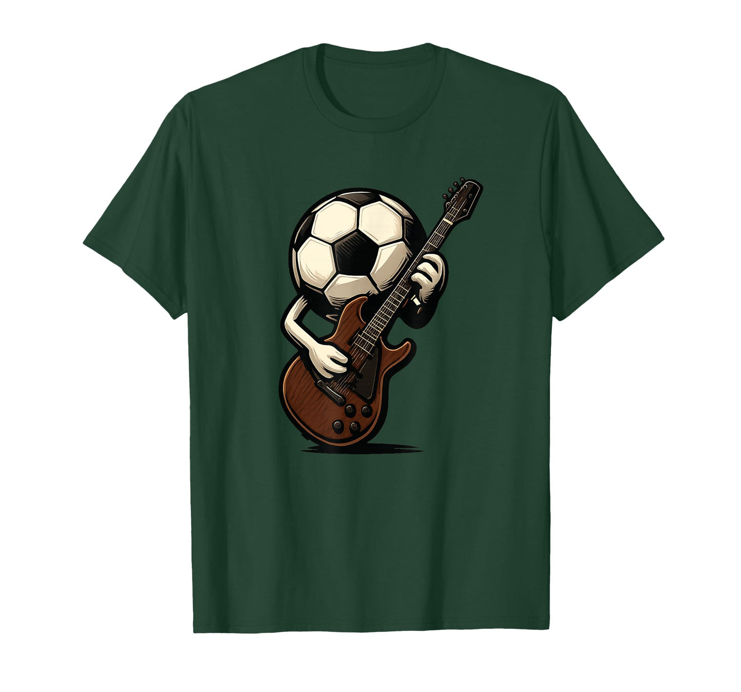Awesome Soccer with Guitar for a Cool Rocking Look T-Shirt