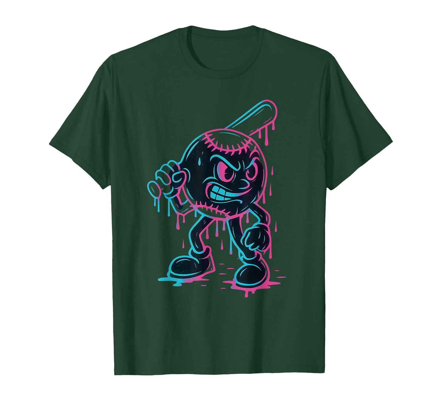 Baseball Home Run Boys Girls Cool Ice Cream Drip Baseball T-Shirt