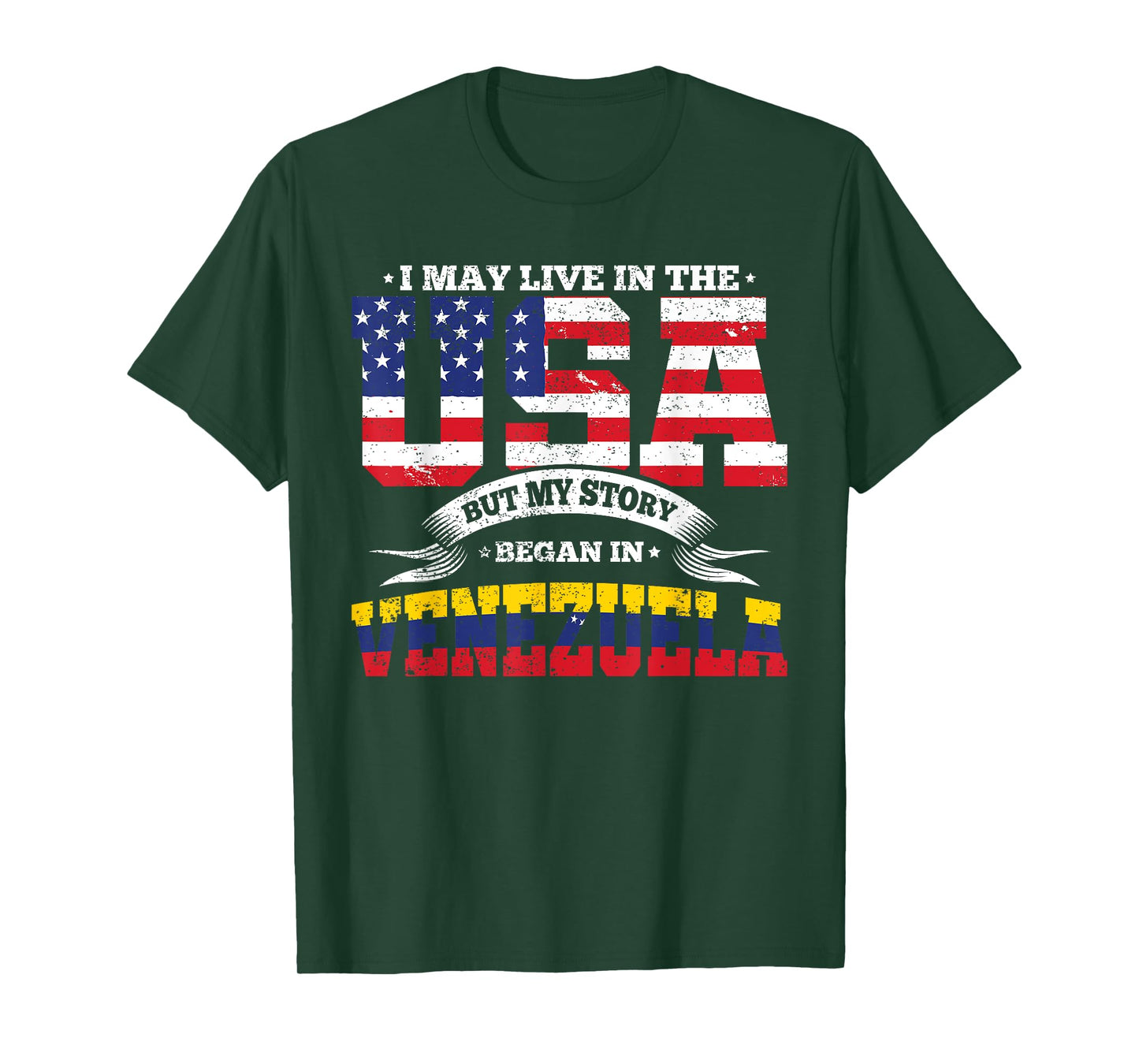 Live In The USA But My Story Began In Venezuela Country T-Shirt