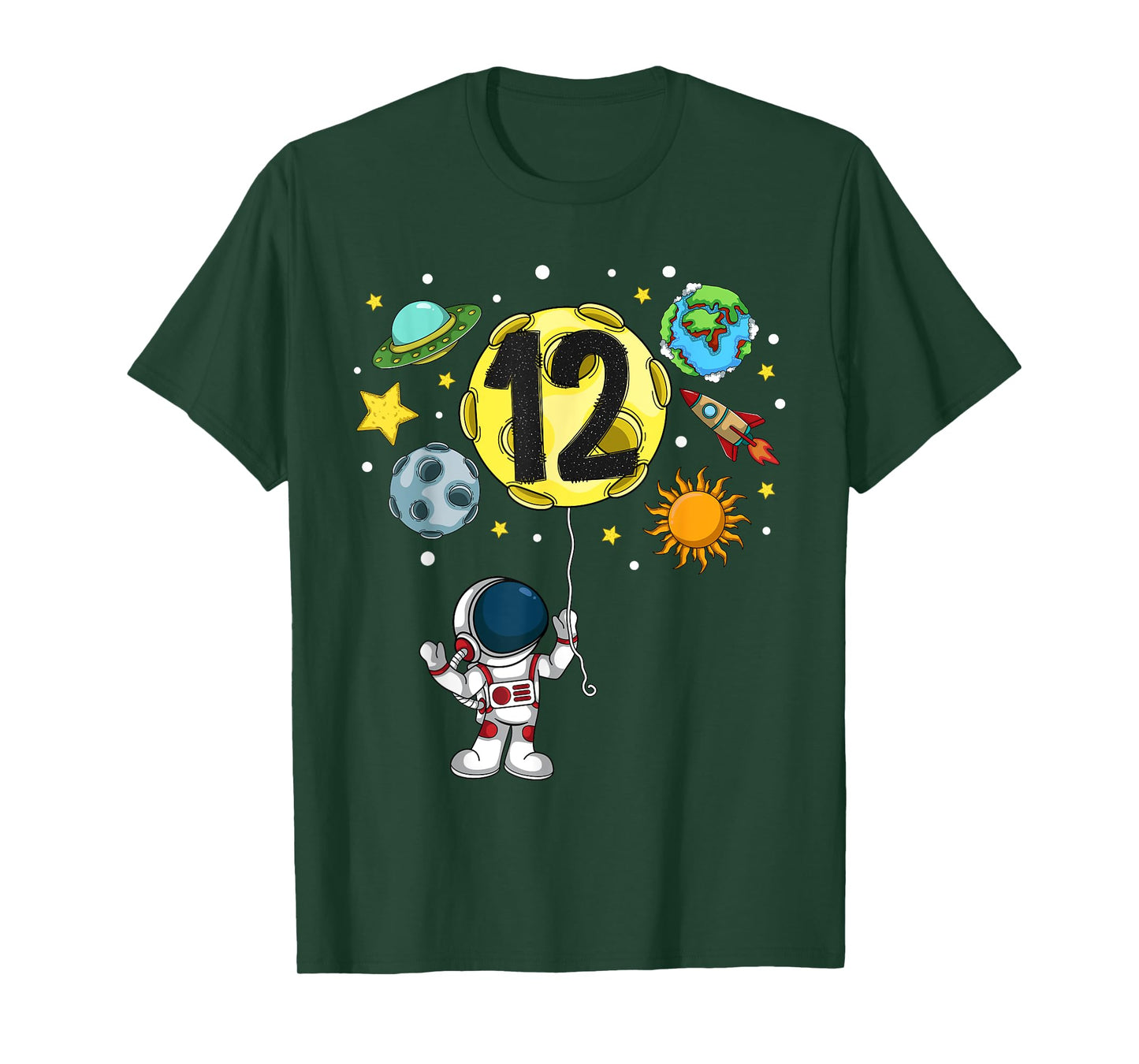 12 Years Old Astronaut 12th Birthday Boy Girl Space Lover T-Shirt