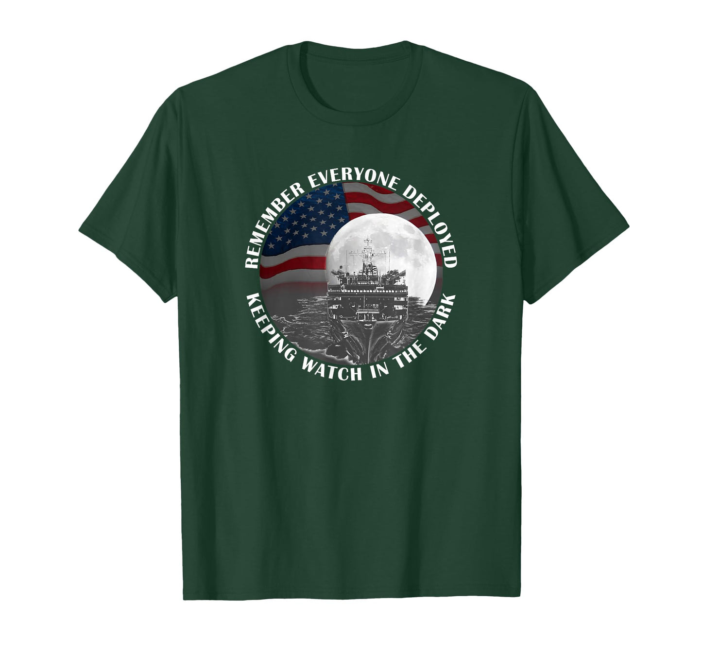 RED Friday Remember Everyone Deployed Military Ship Flag T-Shirt