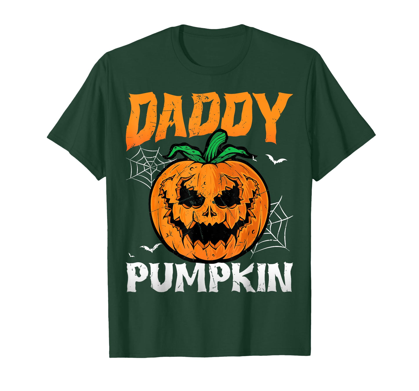 Daddy Pumpkin Spooky Ghost Horror Halloween Costume Dad T-Shirt