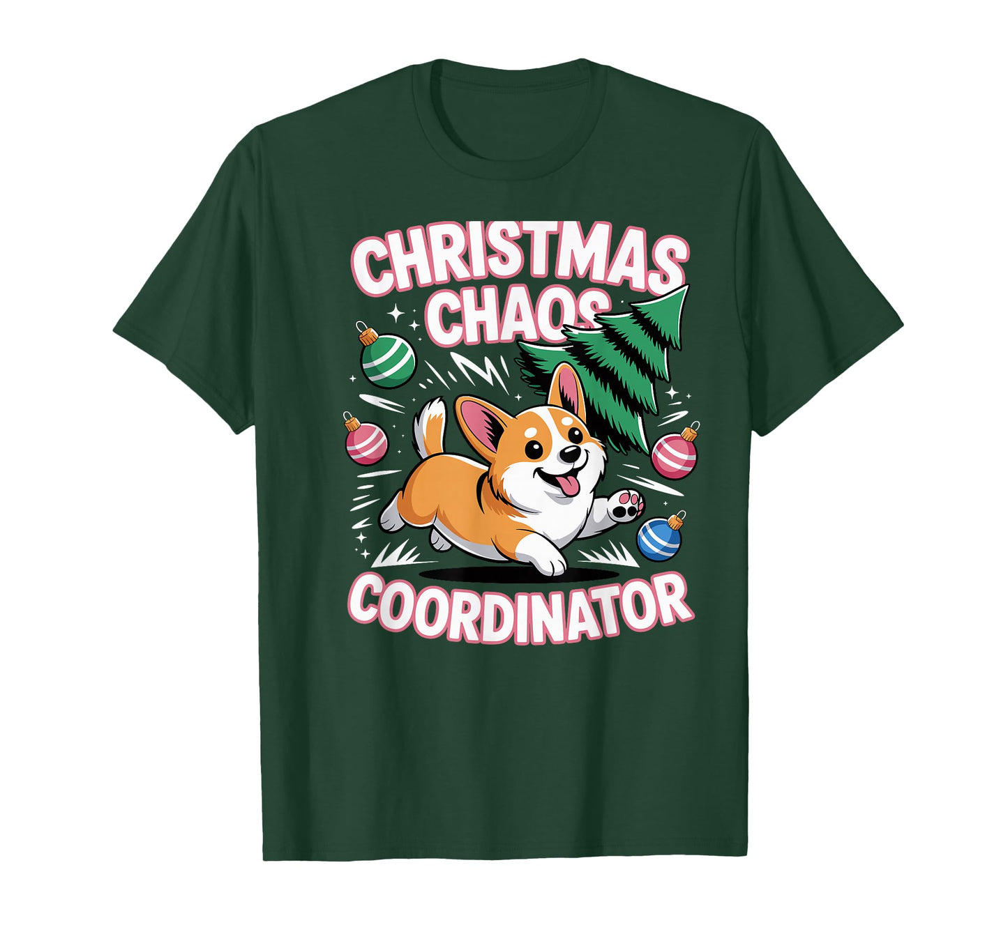 Christmas Chaos Coordinator Xmas Puppy Funny Welsh Corgi T-Shirt