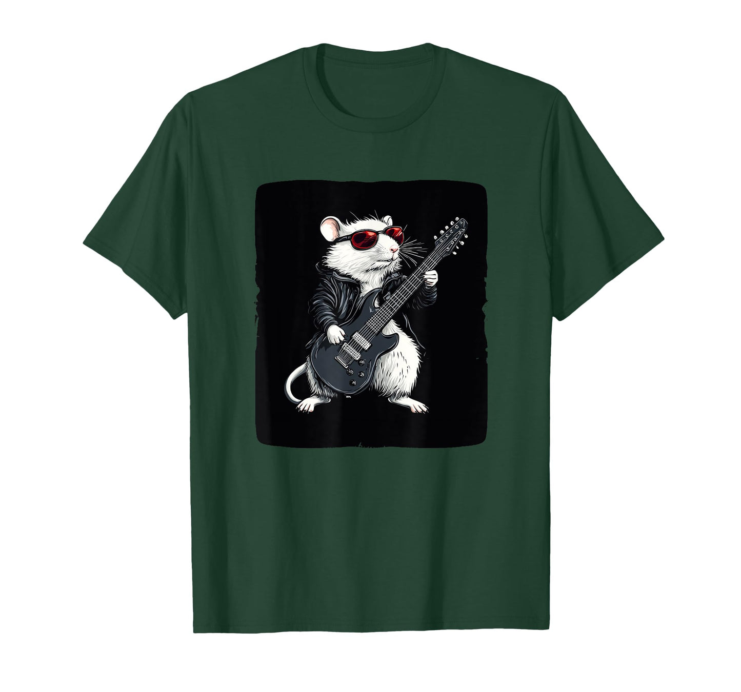 Cool White Rat with Electric Guitar for a Rocking Vibe T-Shirt