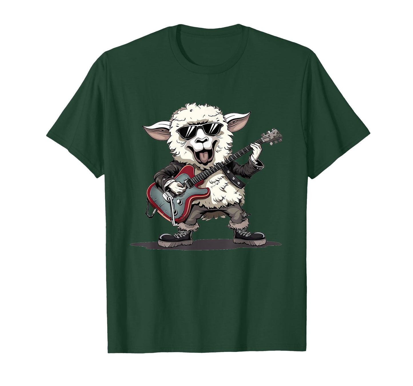 Rock and Roll Sheep with Electric Guitar Style T-Shirt