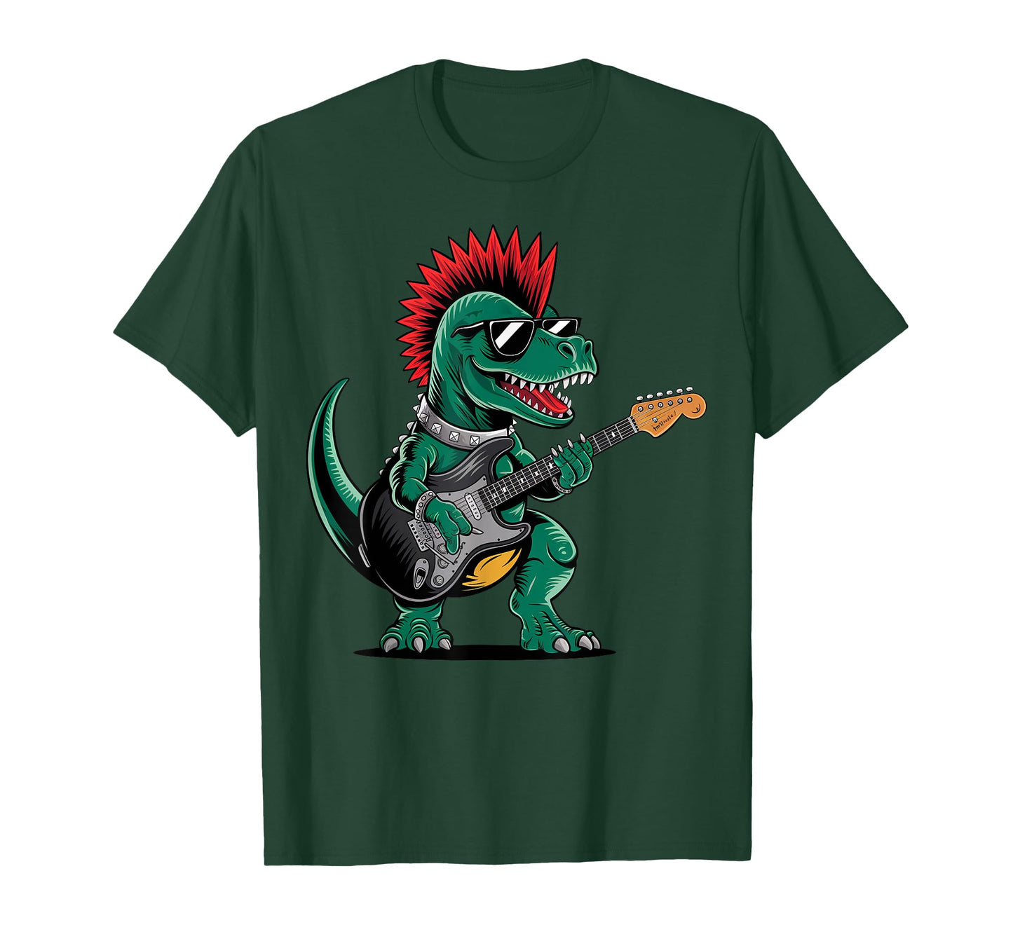 Cute Dinosaur Playing Guitar Rock Gift For Men Women Kid Boy T-Shirt