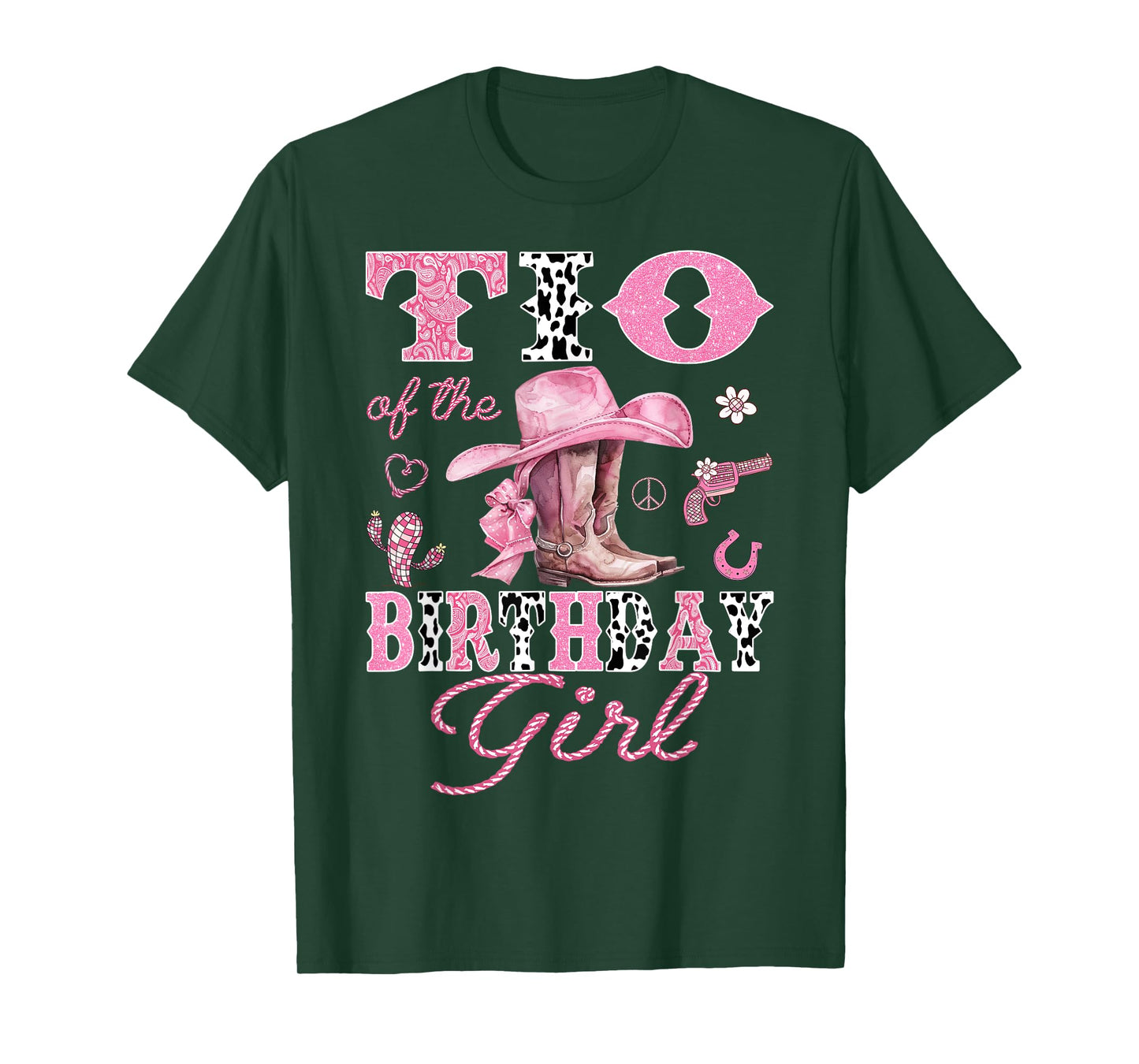 Tio Of the Birthday Girl Pink CowGirl Western Rodeo T-Shirt
