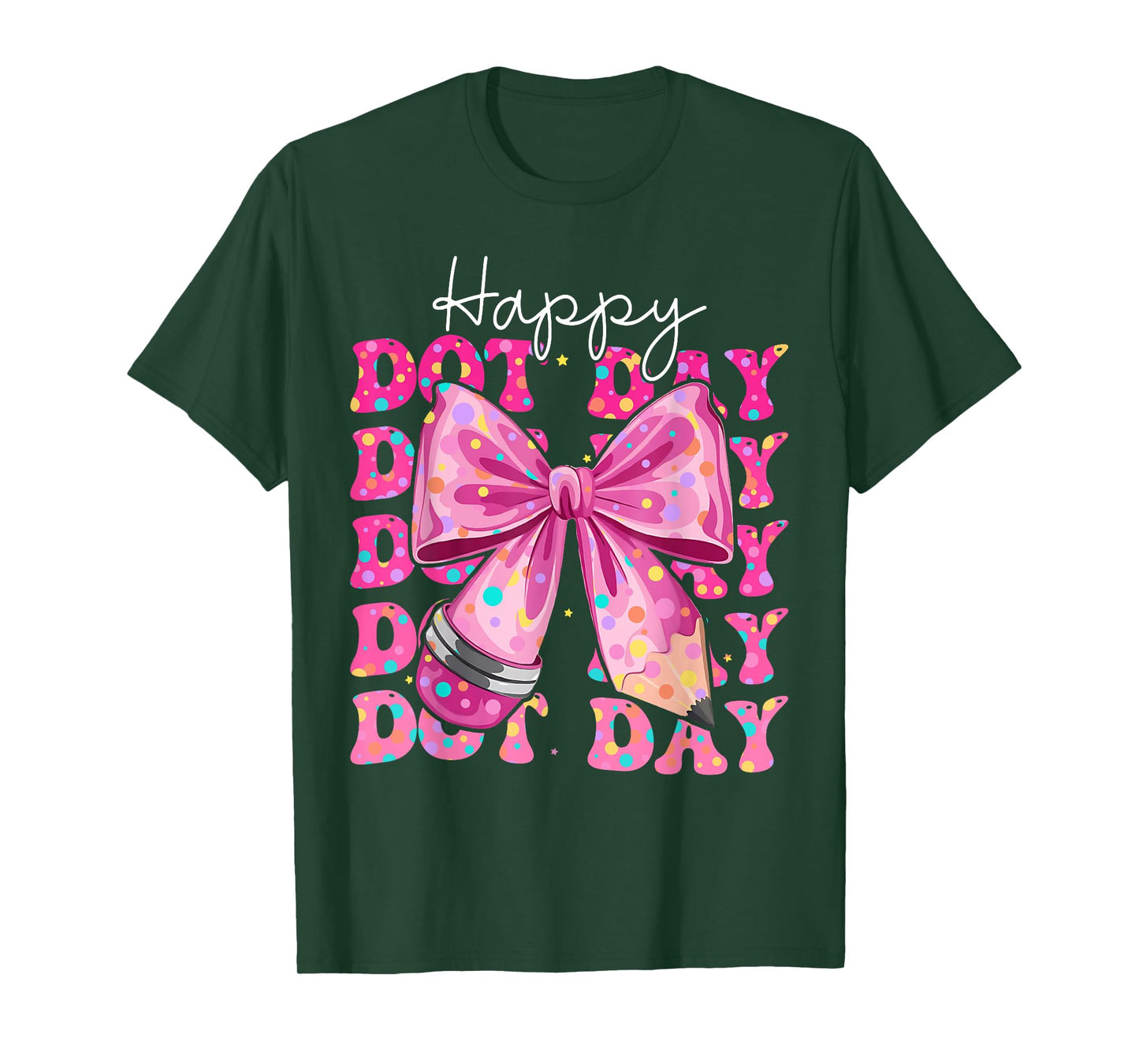 Happy Dot Day 2025 Coquette Bow Teachers Kids Boys Girls T-Shirt
