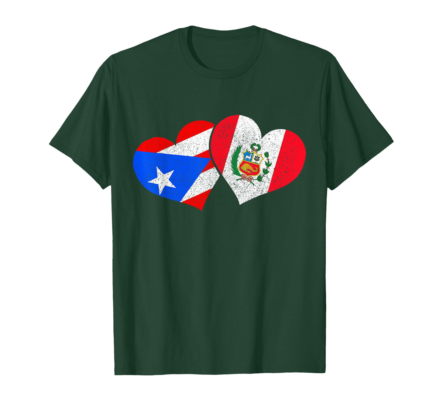 Puerto Rico & Peru Pride Heritage Puerto Rican Peru Flag T-Shirt
