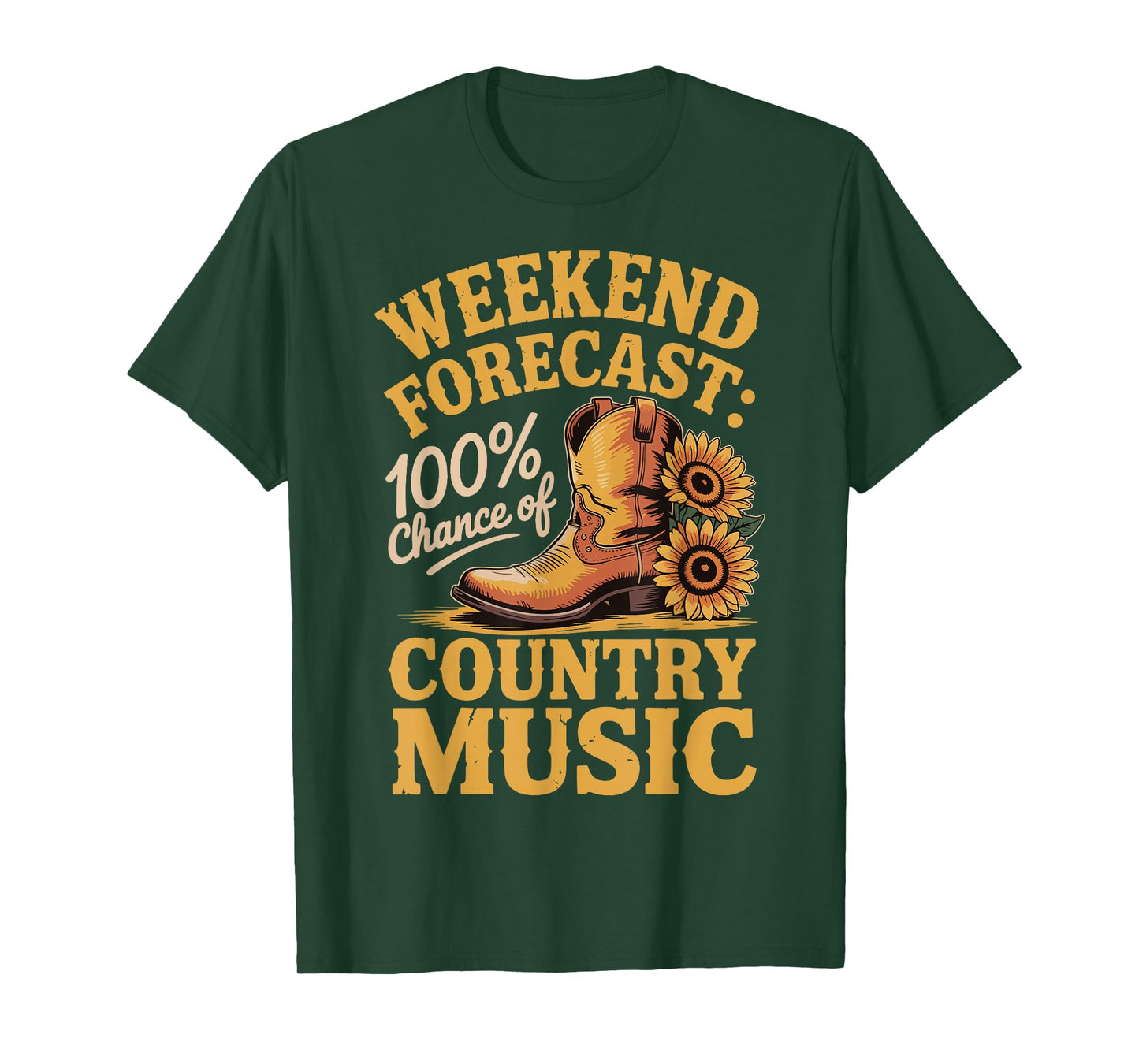 Weekend Forecast 100% Chance of Country Music T-Shirt
