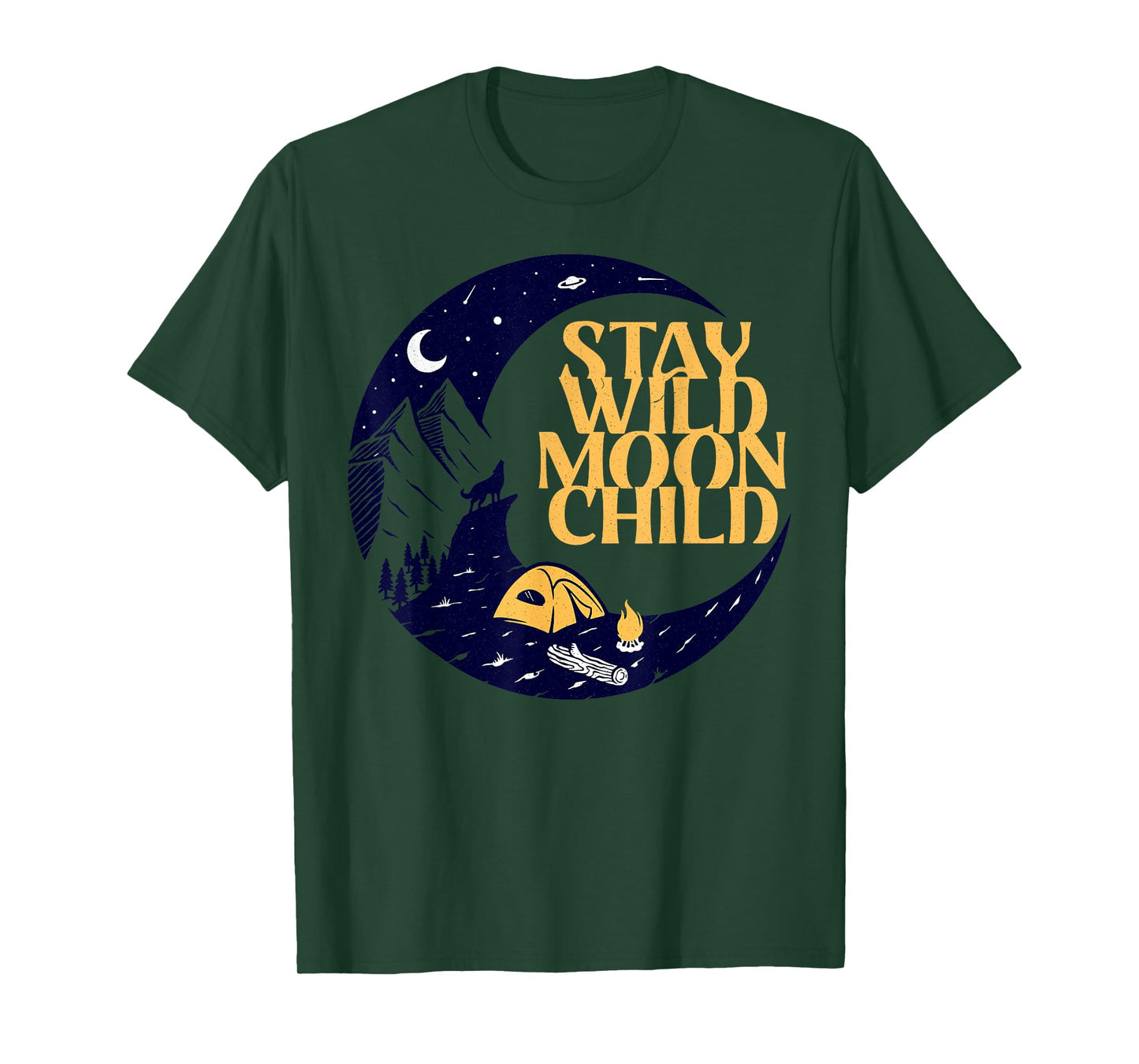 Vintage Retro Stay Wild Moon Child Boho Peace Hippie Gift T-Shirt