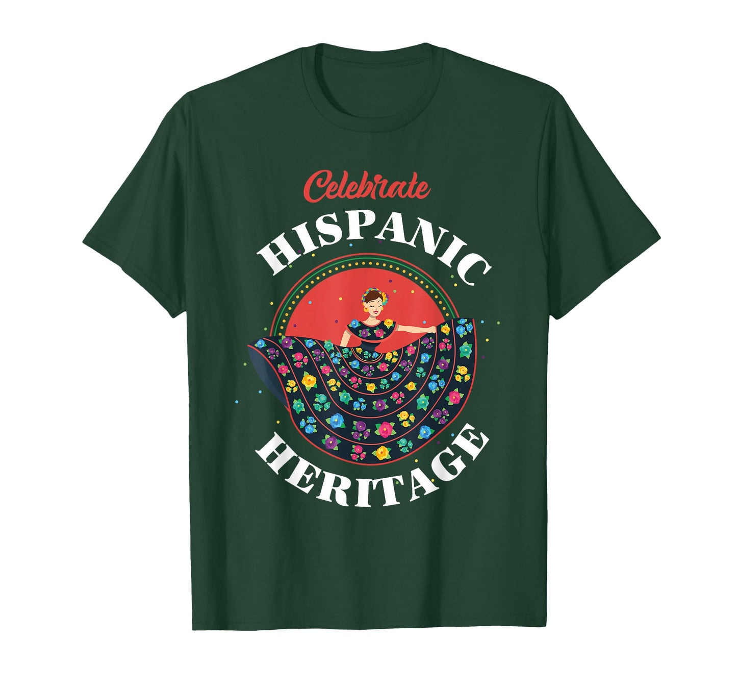 Hispanic Heritage Month Countries Flag Inspiration Dancer T-Shirt