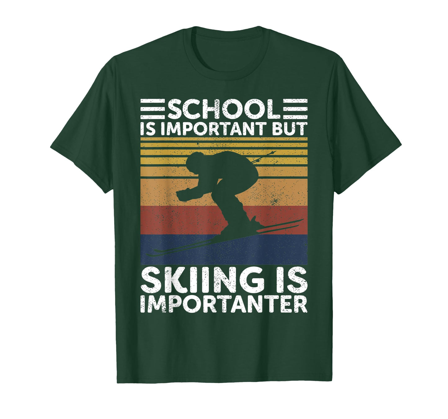 School Is Important But Skiing Is Importanter Ski Funny Gift T-Shirt