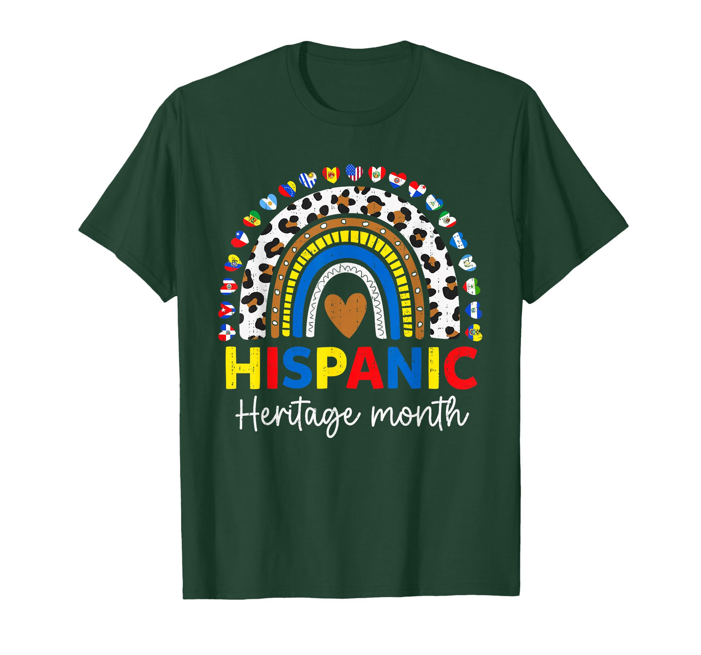 Women Hispanic Heritage Month Rainbow Latino Countries Flags T-Shirt