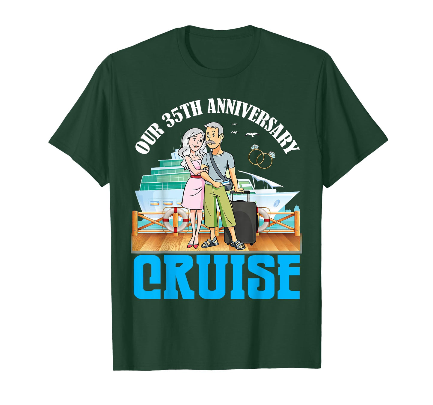 Couple Together Our 35th Anniversary Cruise Romantic Getaway T-Shirt