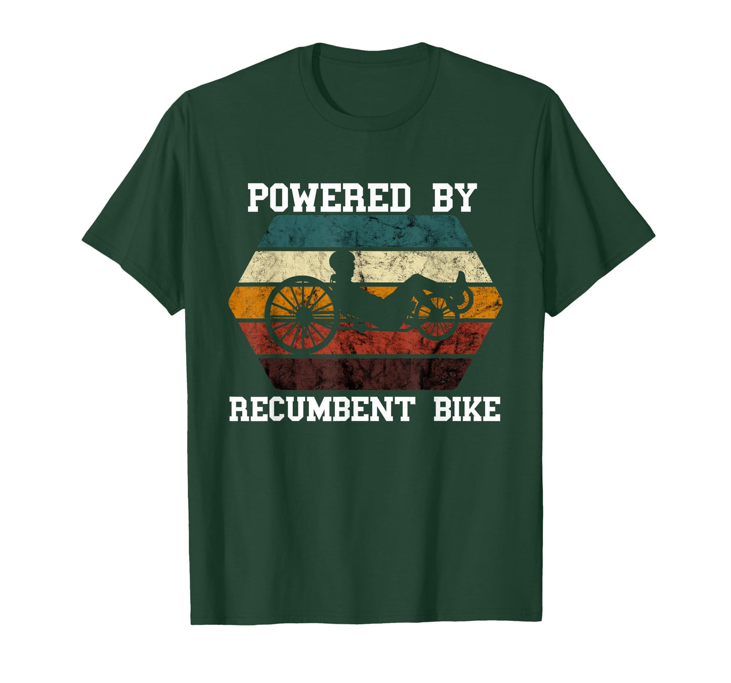 Retro Recumbent Bike Powered By Recumbent Trike Cyclist T-Shirt