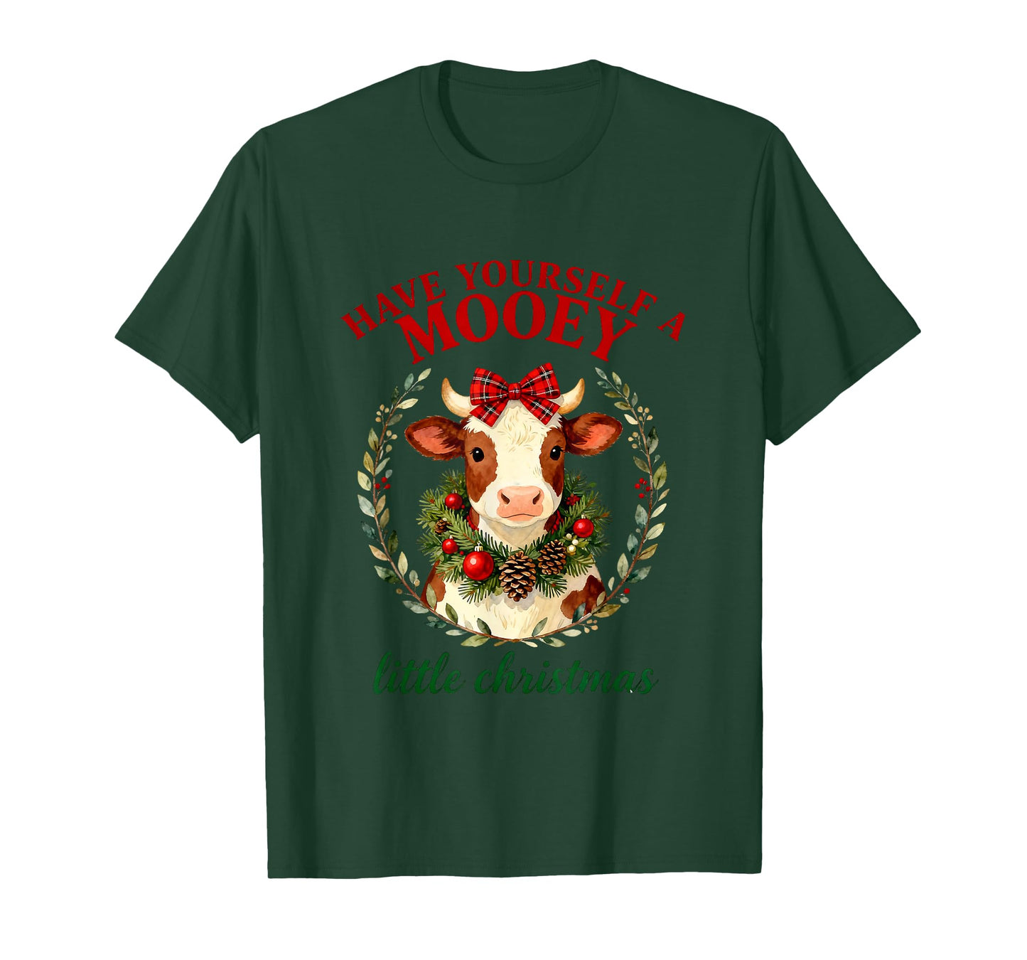 Christmas Vintage Small Town Western Cowgirl Highland Cow T-Shirt