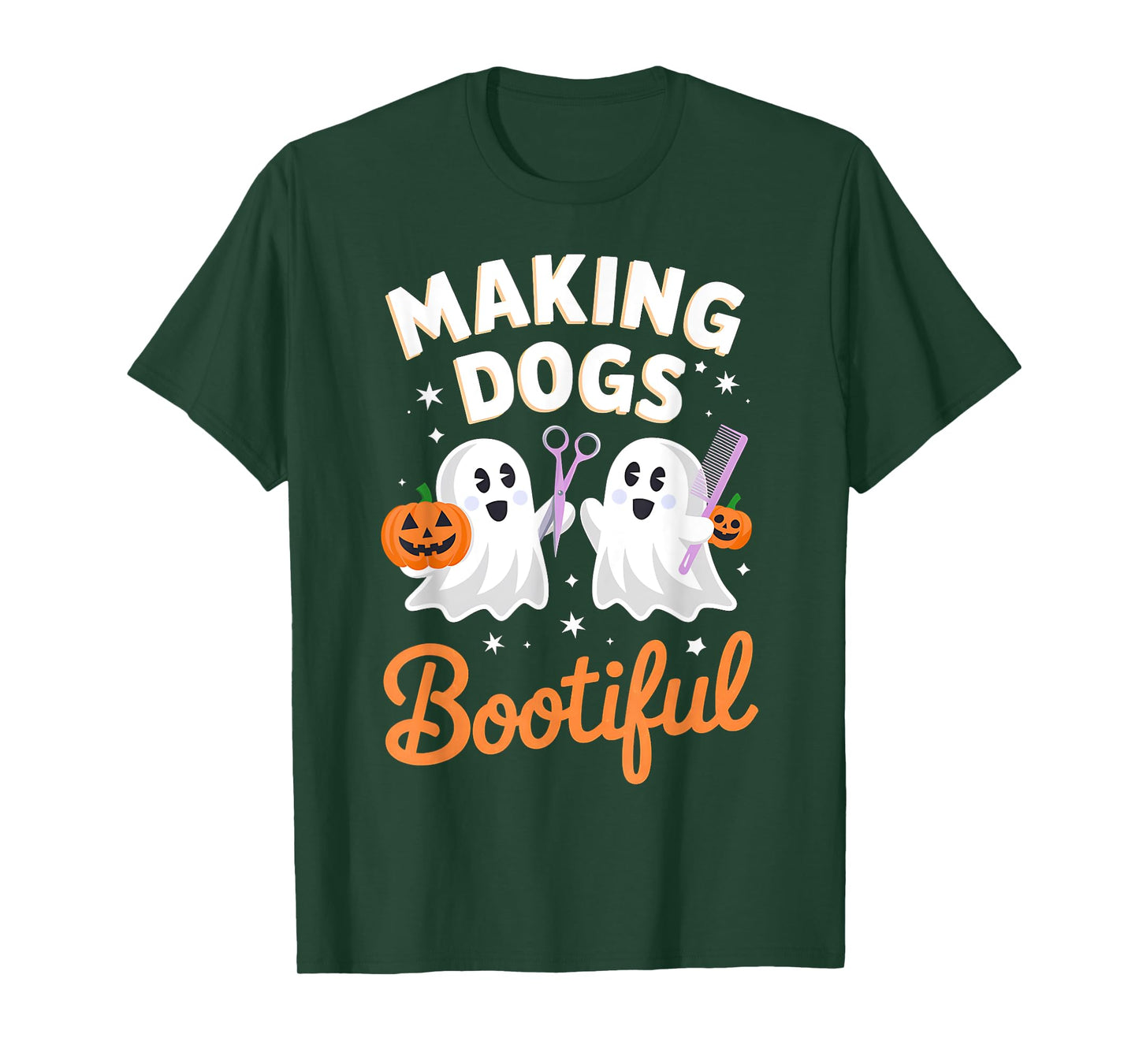 Pet Groomer Funny Halloween Making Dogs Bootiful T-Shirt