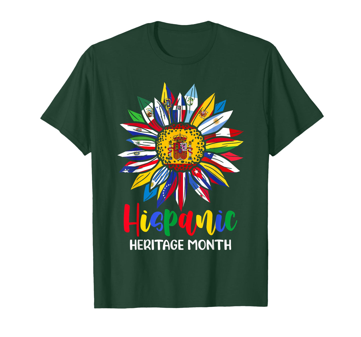 Hispanic Heritage Month Spain Flag Sunflower Latino Flags T-Shirt