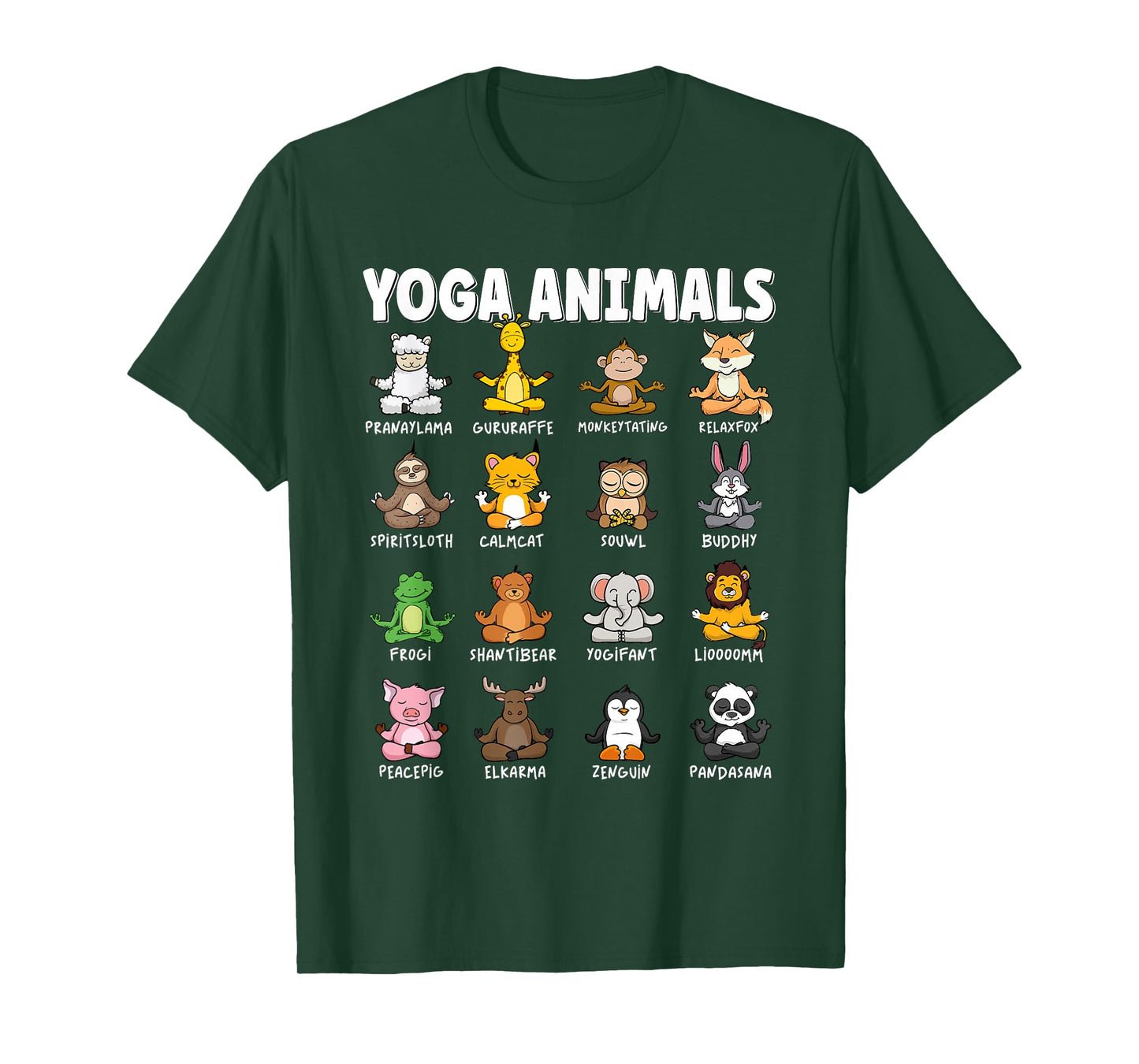 Funny Cute Animals in Different Yoga Positions | Yoga Animal T-Shirt