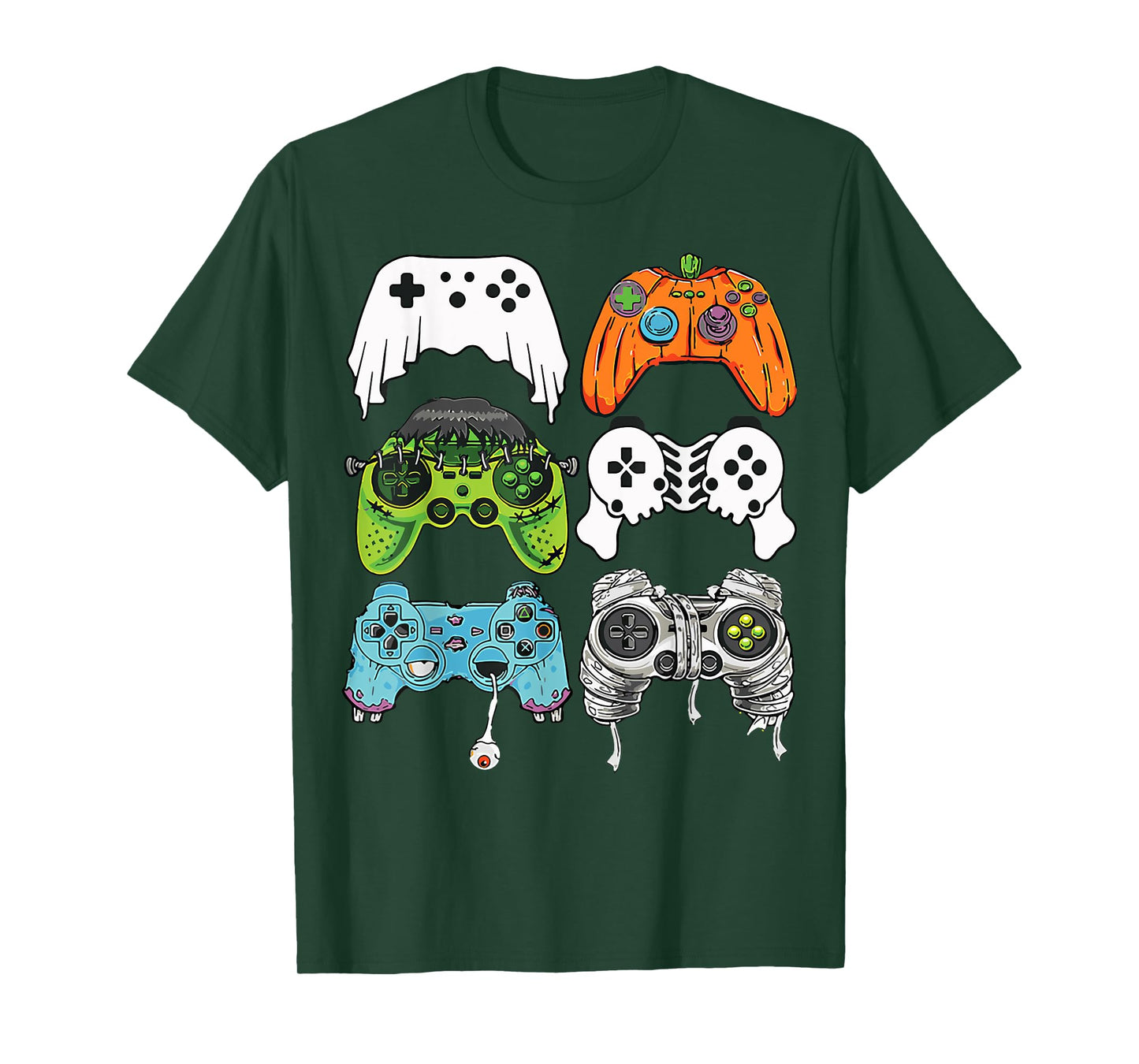 Halloween Skeleton Zombie Gaming Controllers Mummy Boys Kids T-Shirt