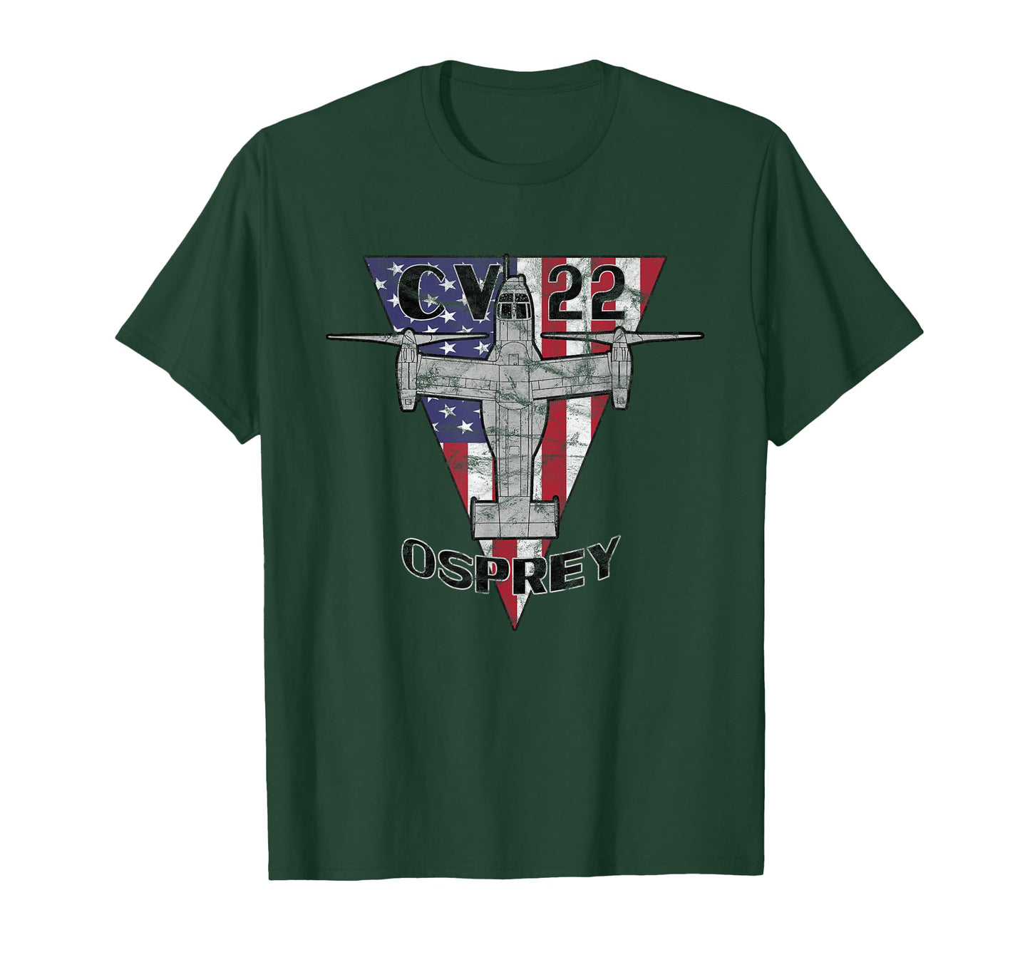 CV-22 Osprey Tilt-Rotor Military Airplane Patriotic Vintage T-Shirt