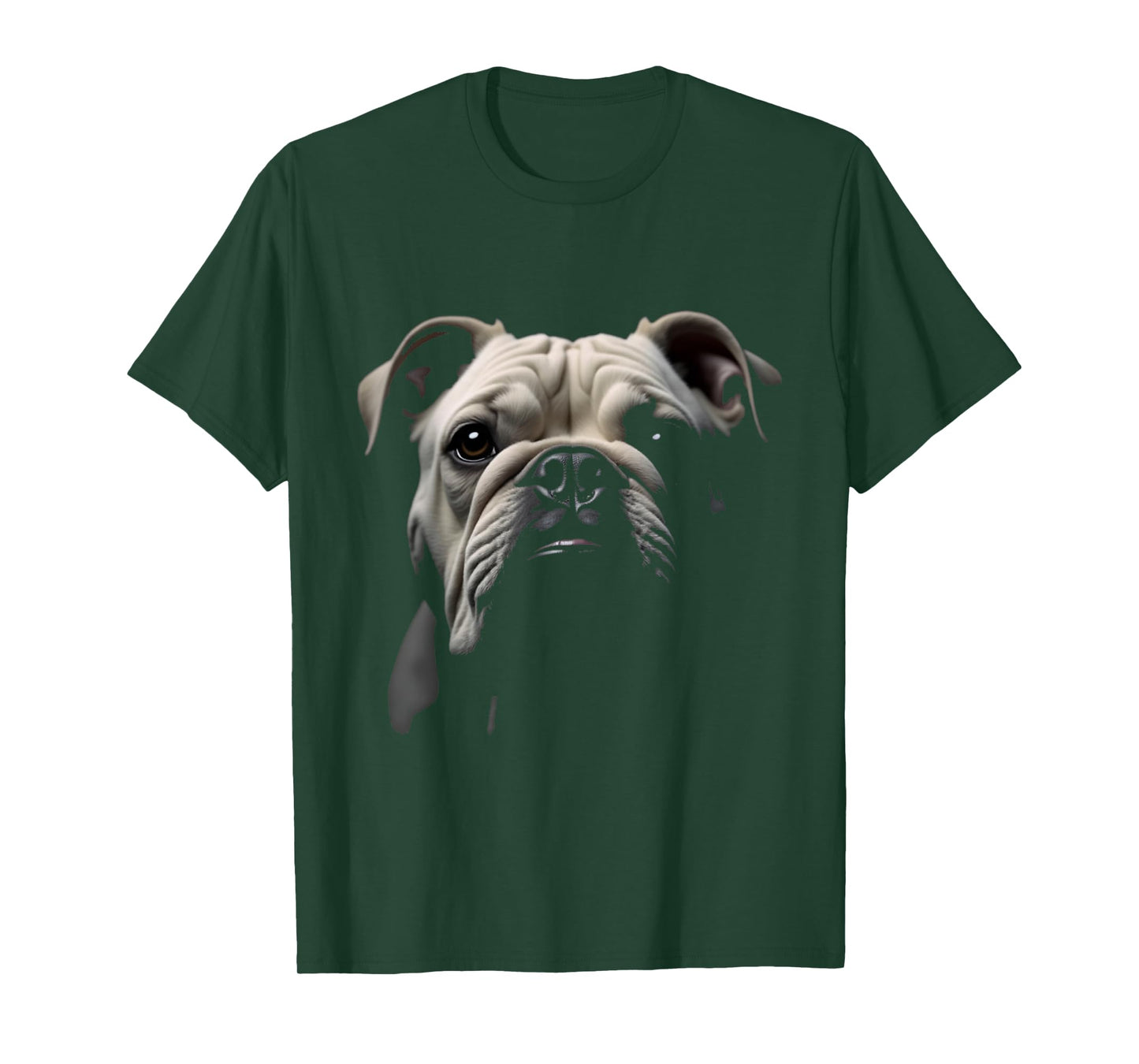 Black English Bulldog Dog Bulldog Face T-Shirt