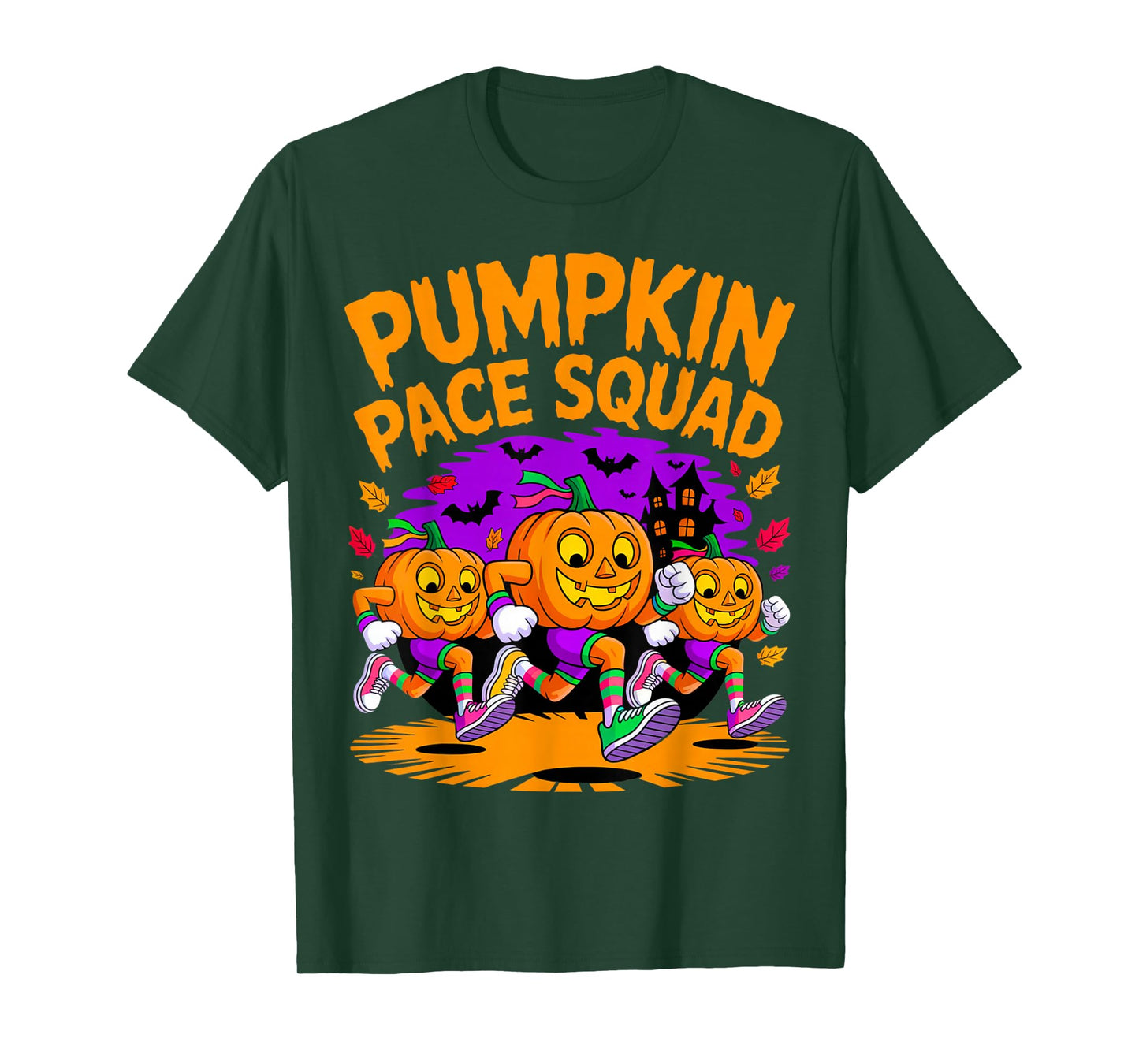 Pumpkin Pace Squad Runner Costume Halloween Running Marathon T-Shirt