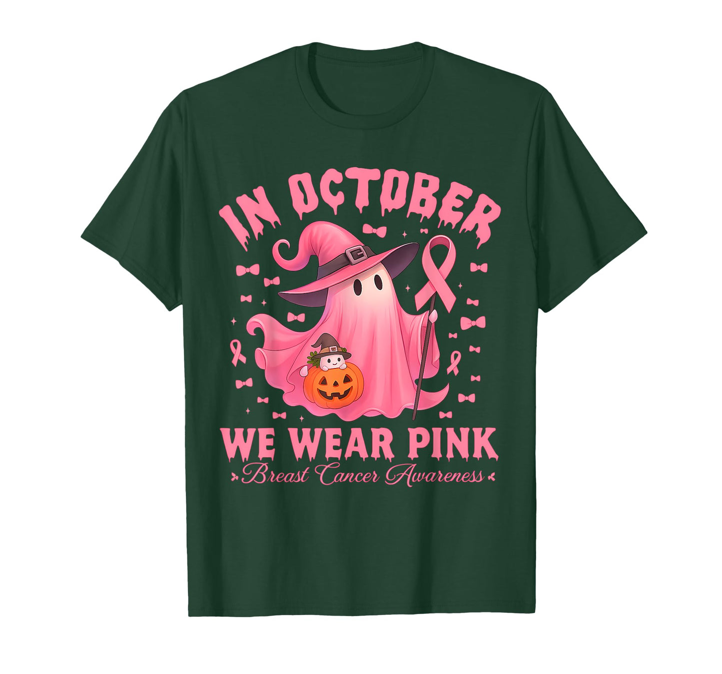 Breast Cancer Awareness Halloween In October We Wear Pink T-Shirt