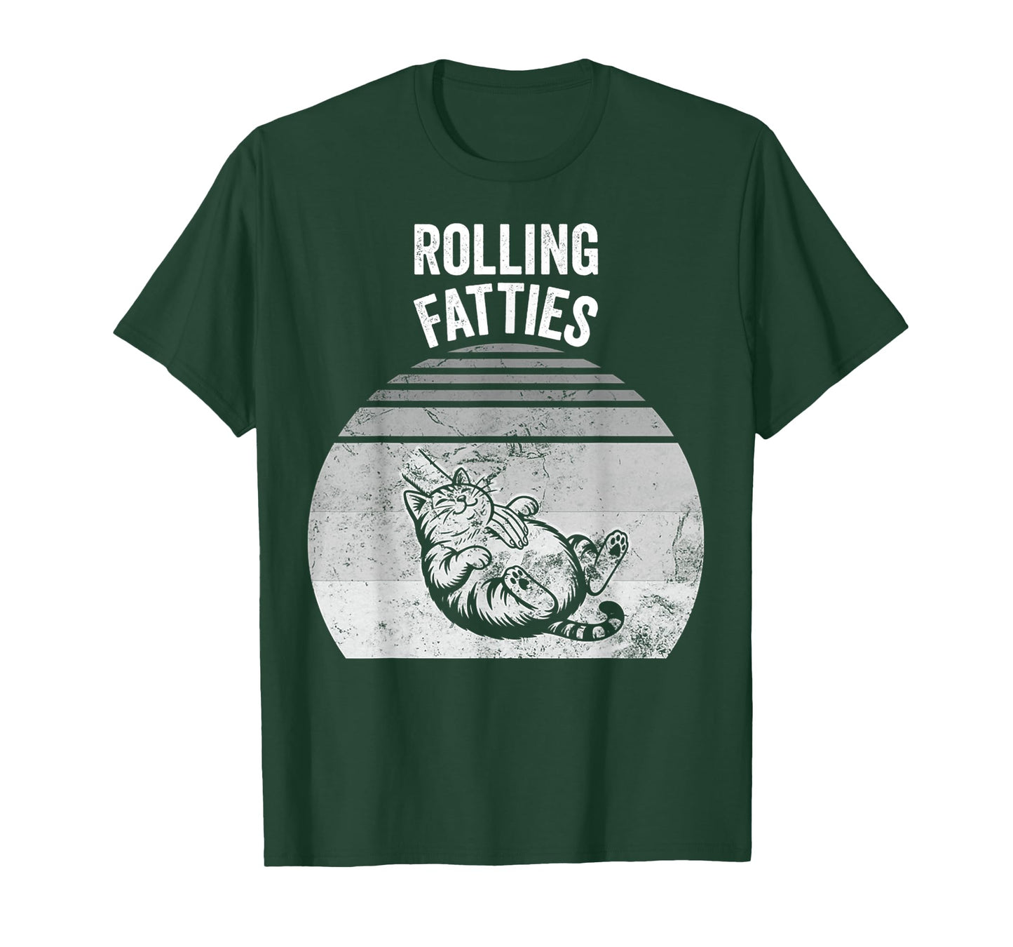 Rolling Fatties Cat Humor Design T-Shirt