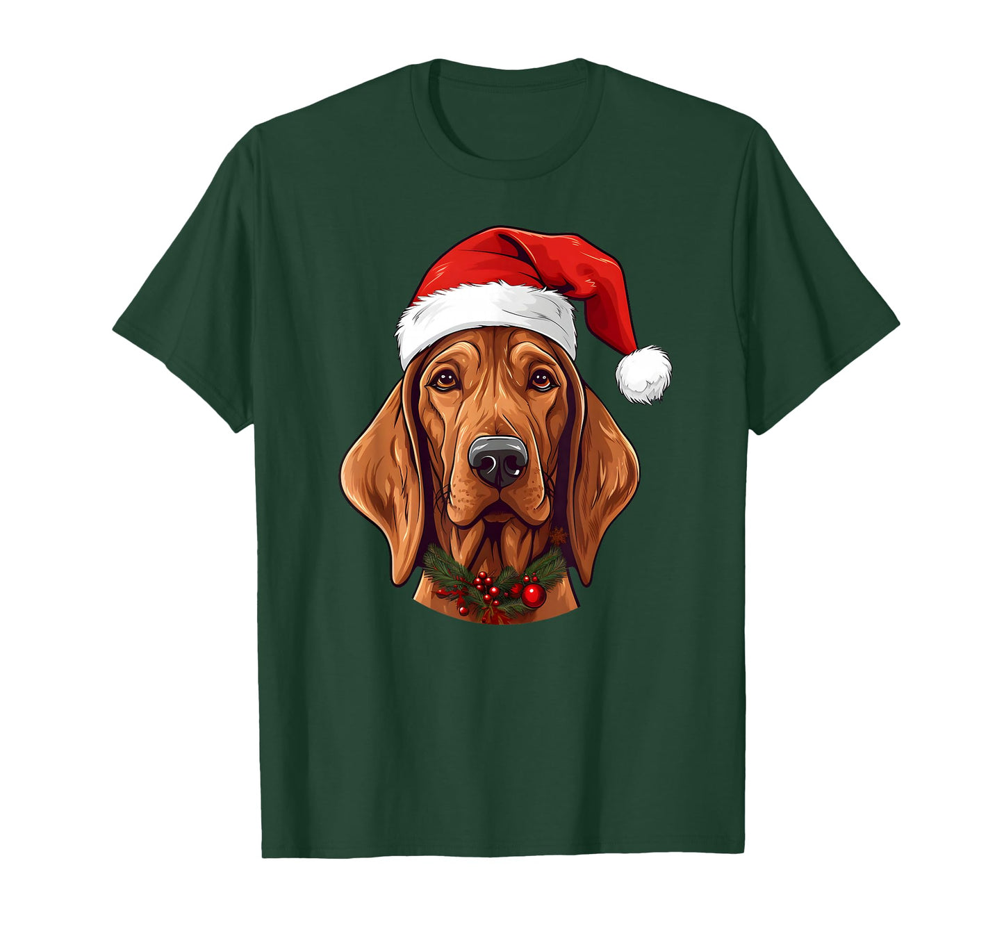 Redbone Coonhound Santa Hat Christmas Sweater Pet Dogs T-Shirt