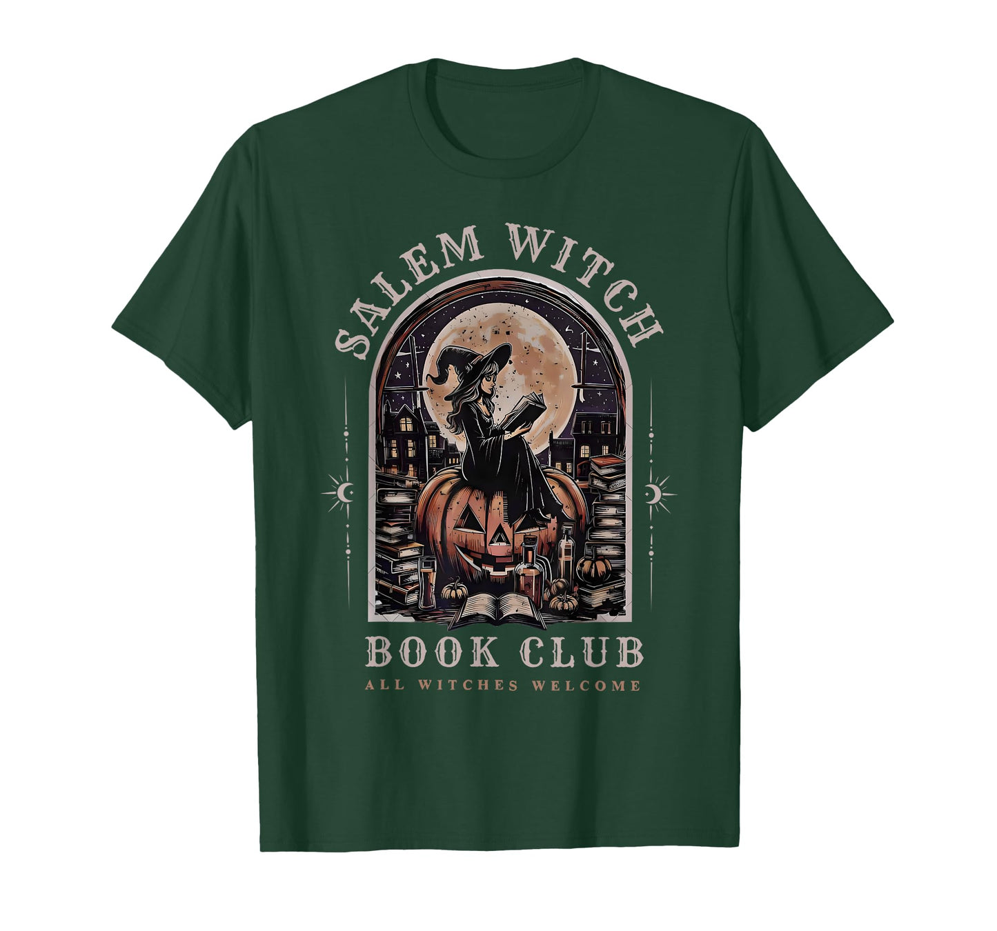 Salem Witch Book Club All Witches Welcome Spooky Halloween T-Shirt