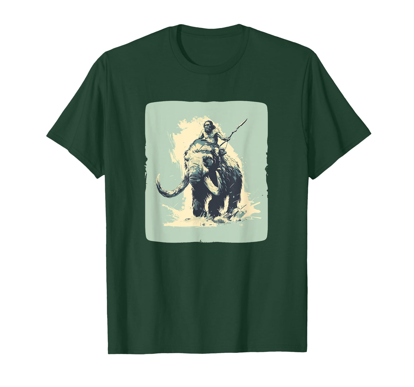 Cool Neanderthal riding Mammoth in cold Colors Costume T-Shirt