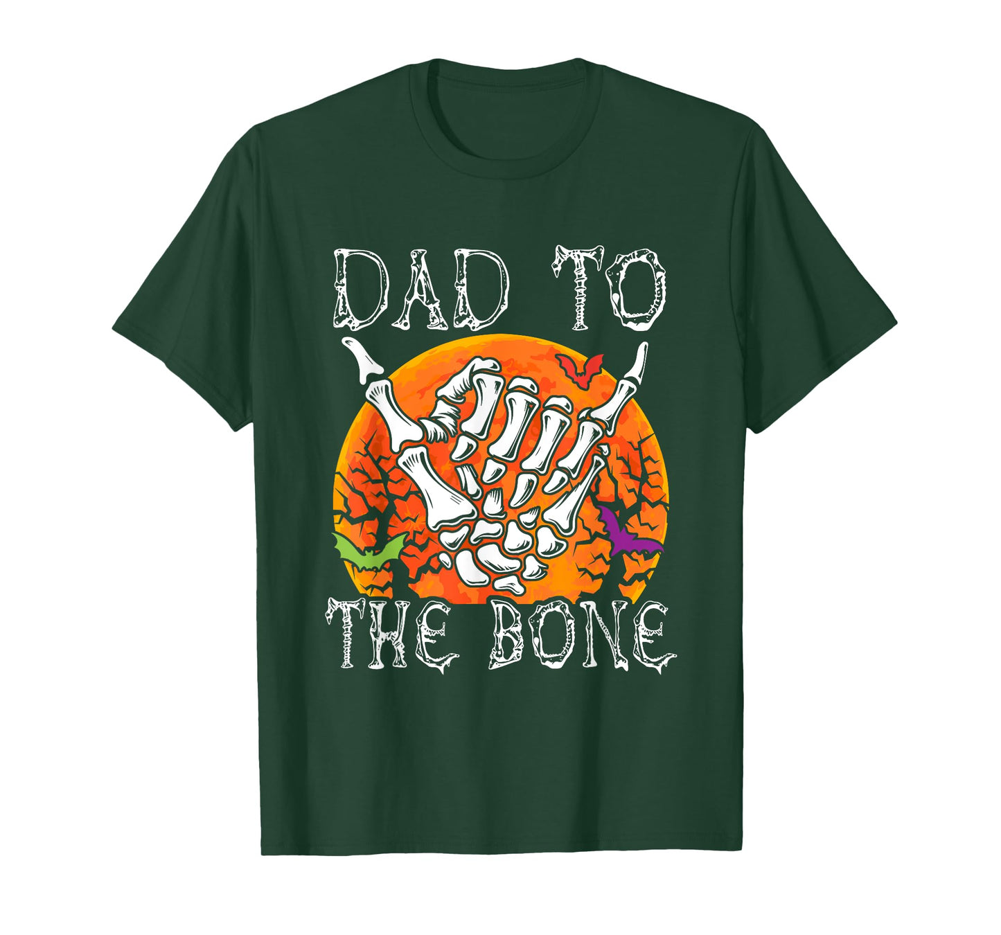 Dad To Bone Halloween Moon Costume Skeleton Hand Lover T-Shirt