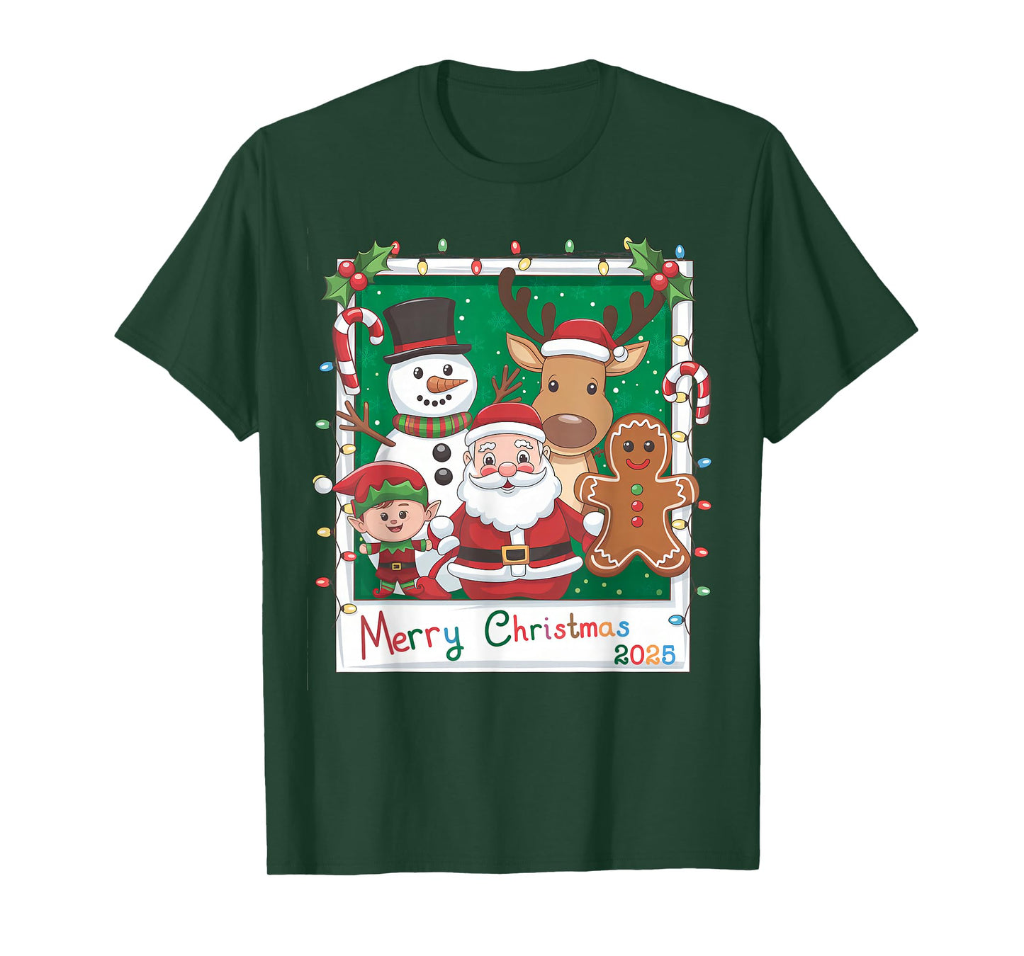 Merry Christmas Santa, Elf, Reindeer, Snowman, Gingerbread T-Shirt