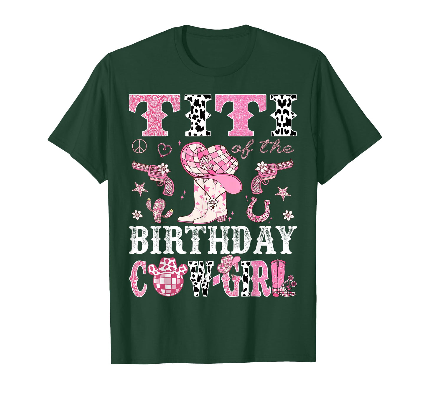 Titi Of The Birthday Cow-Girl Pink Disco Rodeo Western T-Shirt