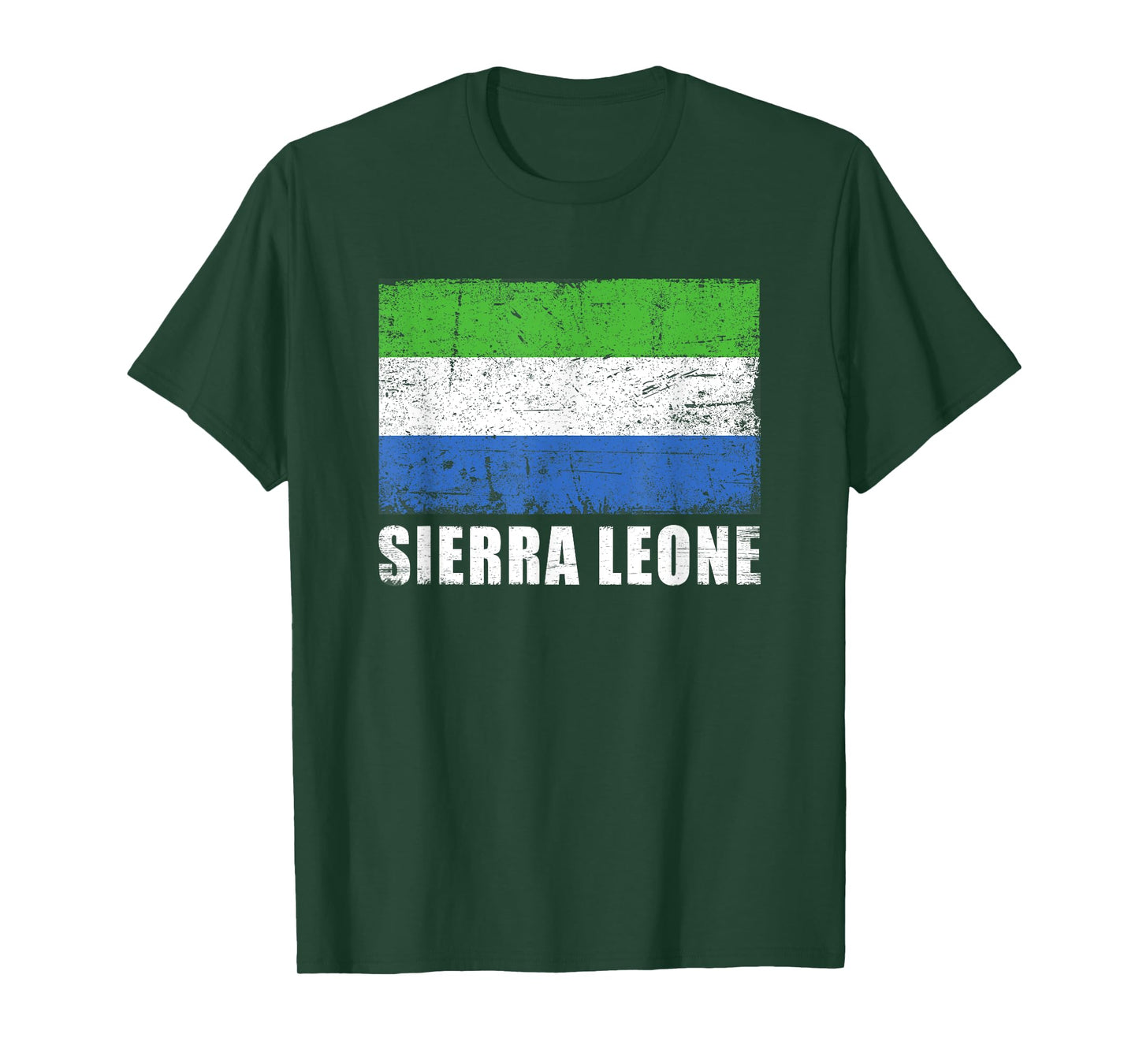 Sierra Leone Flag Design Grunge Country Flag Sierra Leone T-Shirt