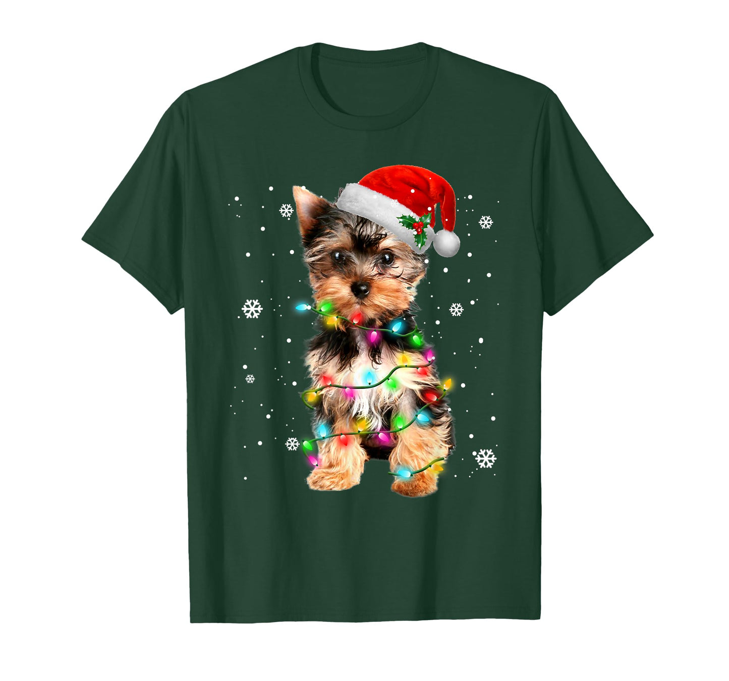 Yorkie Dogs Tree Christmas Sweater Xmas Pet Animal Dog Lover T-Shirt