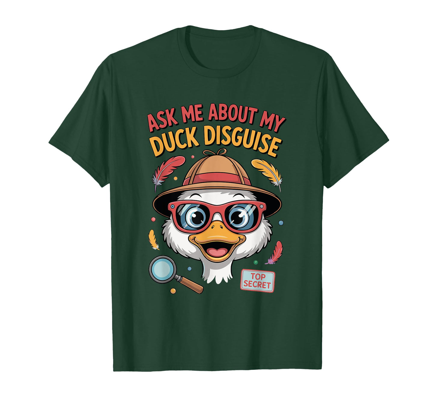 Ask Me About My Duck Disguise Duck Costume Halloween Funny T-Shirt