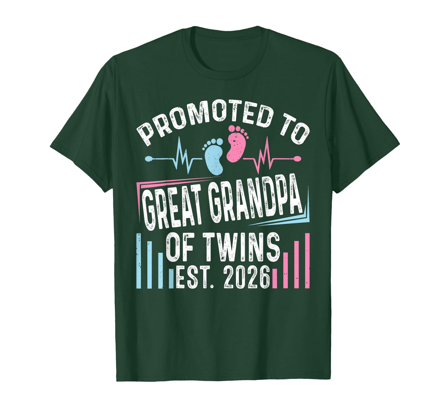 Promoted to Great Grandpa of Twins Est 2026 Baby Shower T-Shirt