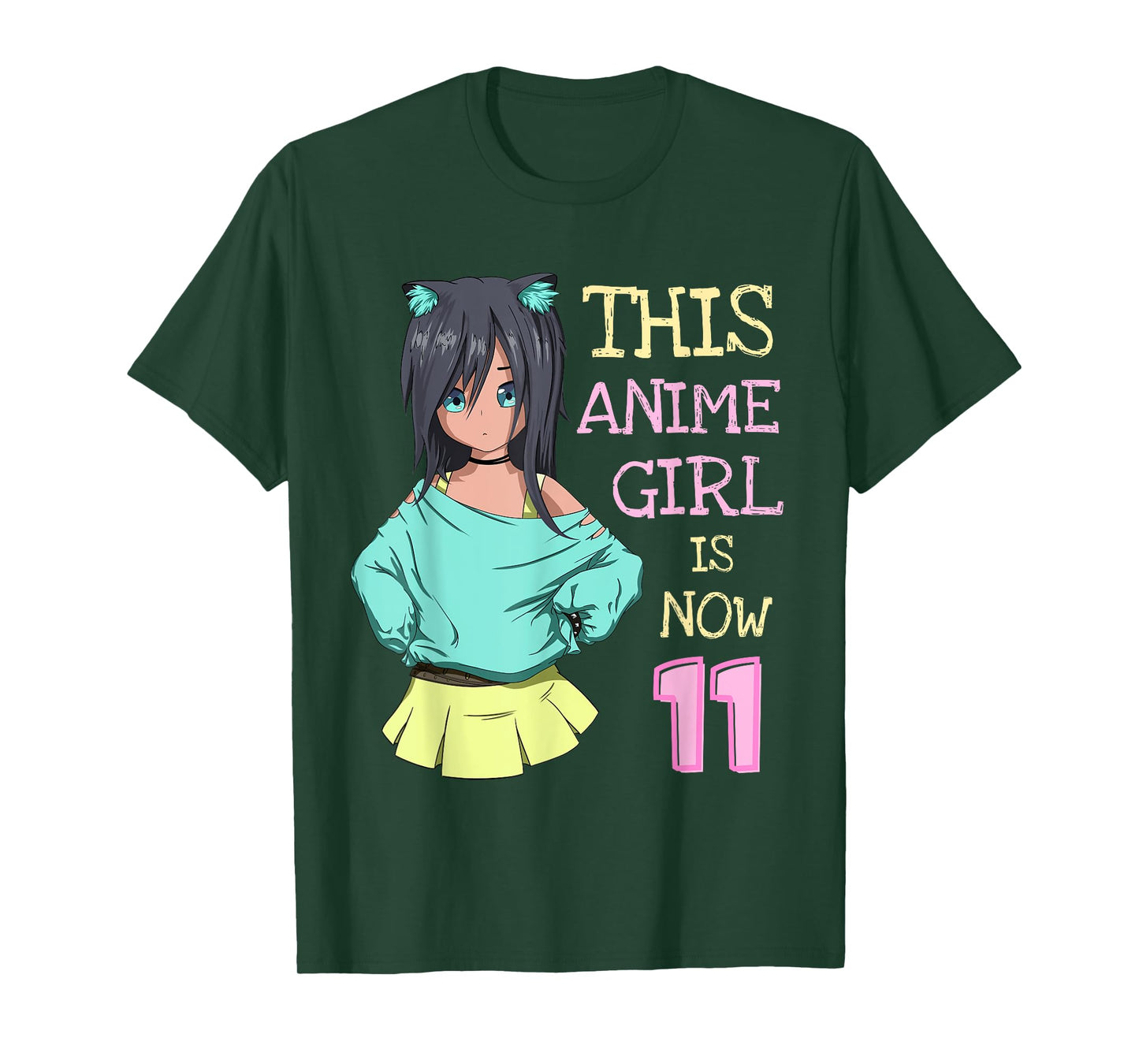 This Anime Girl Is Now 11 Years Old Birthday Girl Kawaii T-Shirt