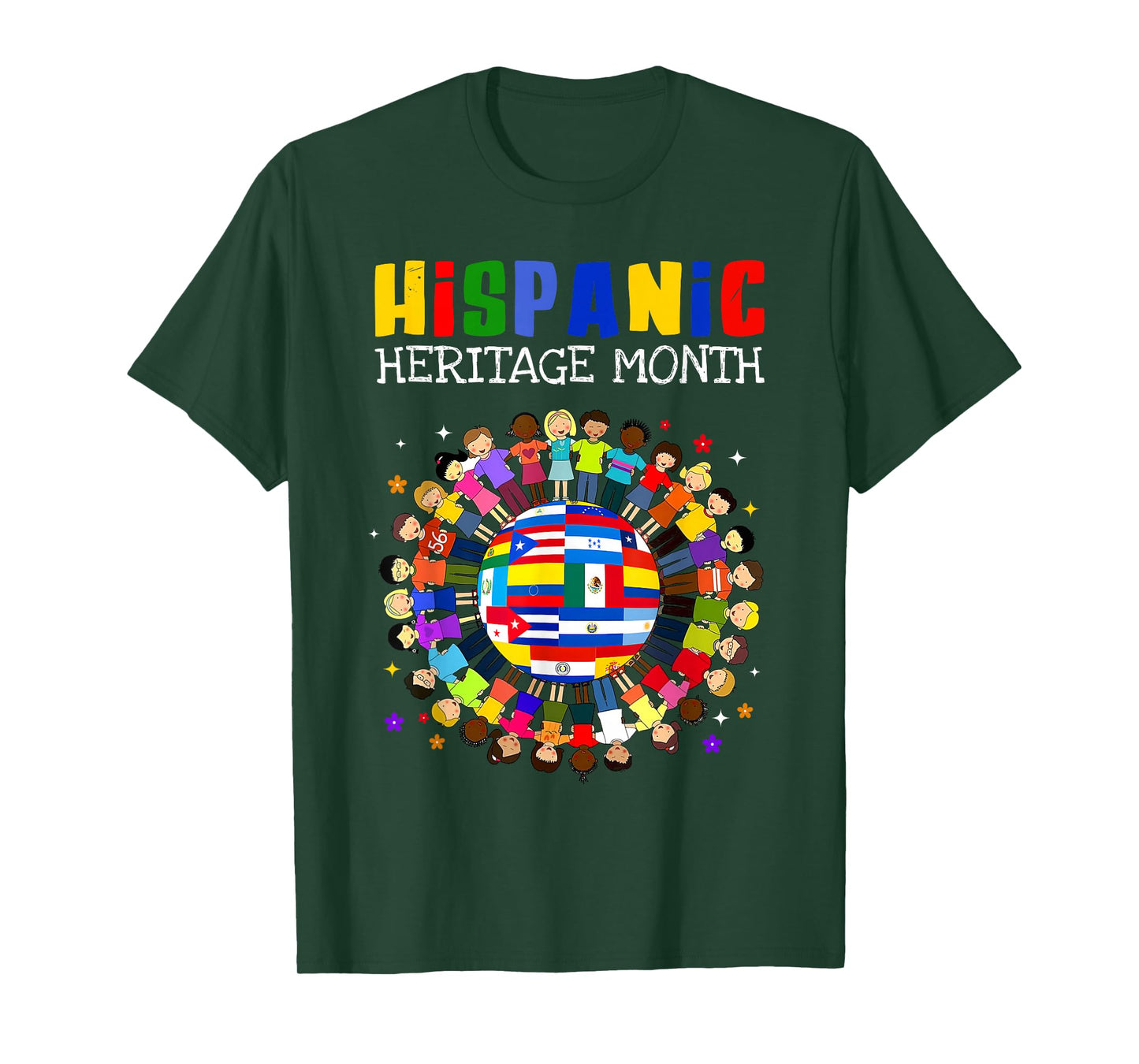Hispanic Heritage Month All Latin Countries Boys Girls Kids T-Shirt