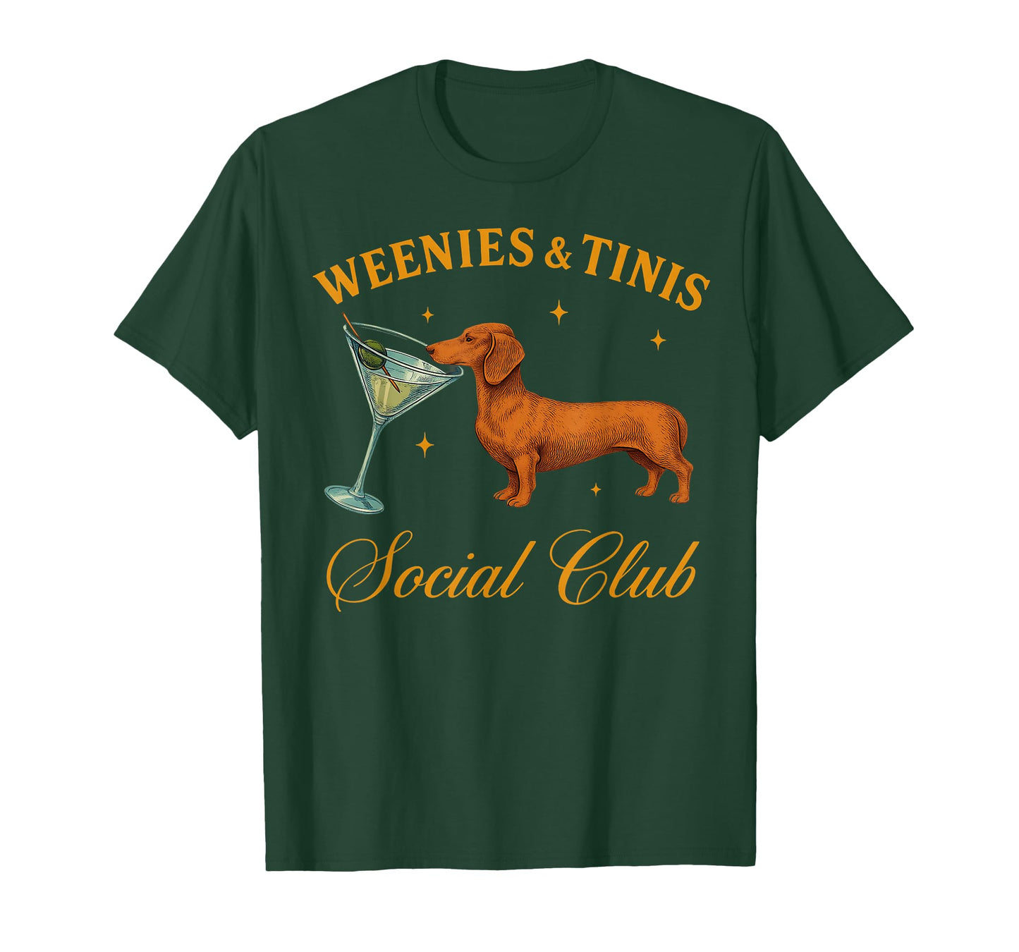 Weenies and Martinis Funny Dachshund Dog With Martini T-Shirt
