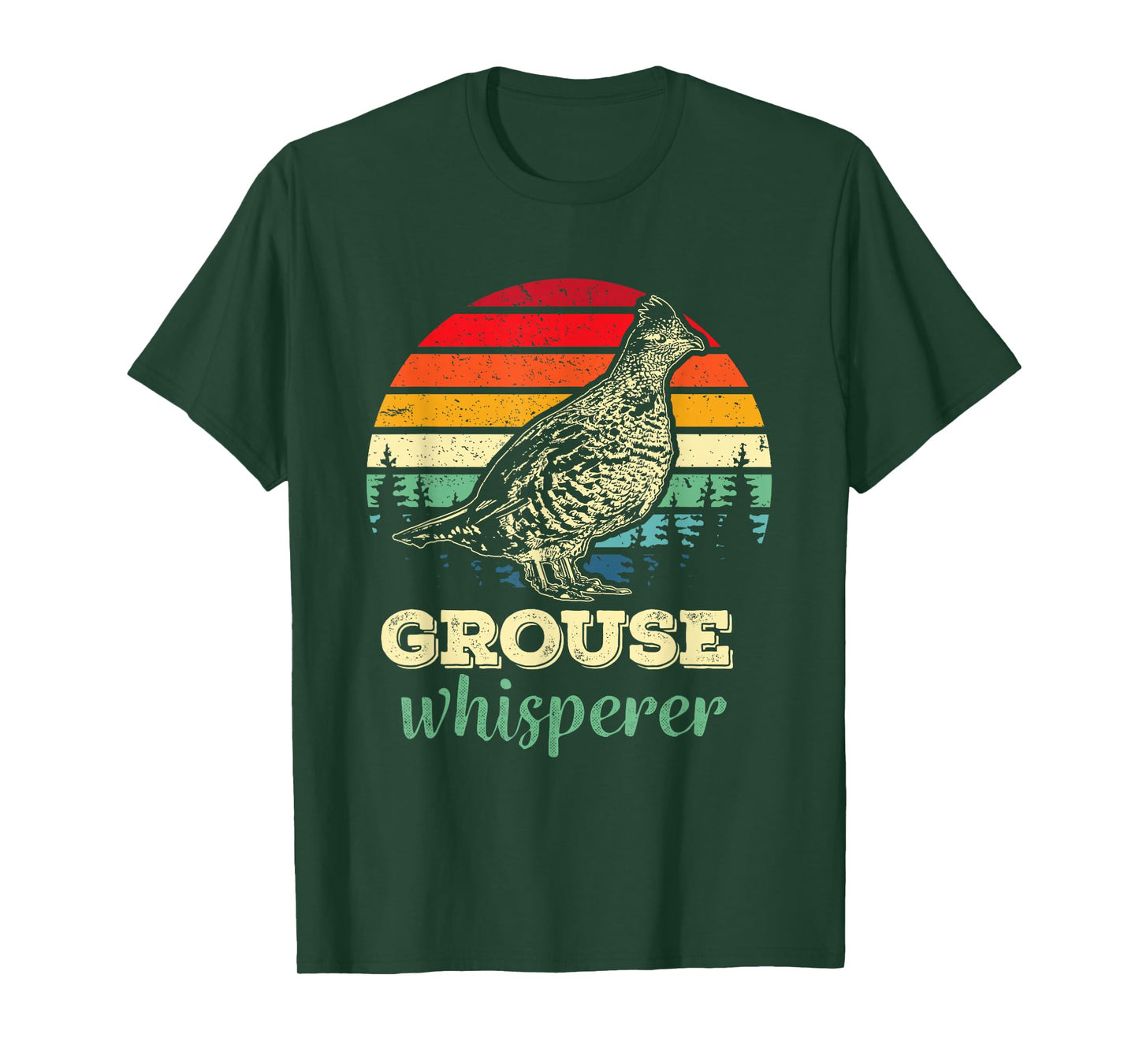 Mens Retro Ruffed Grouse Whisperer Bird Hunting Birding T-Shirt