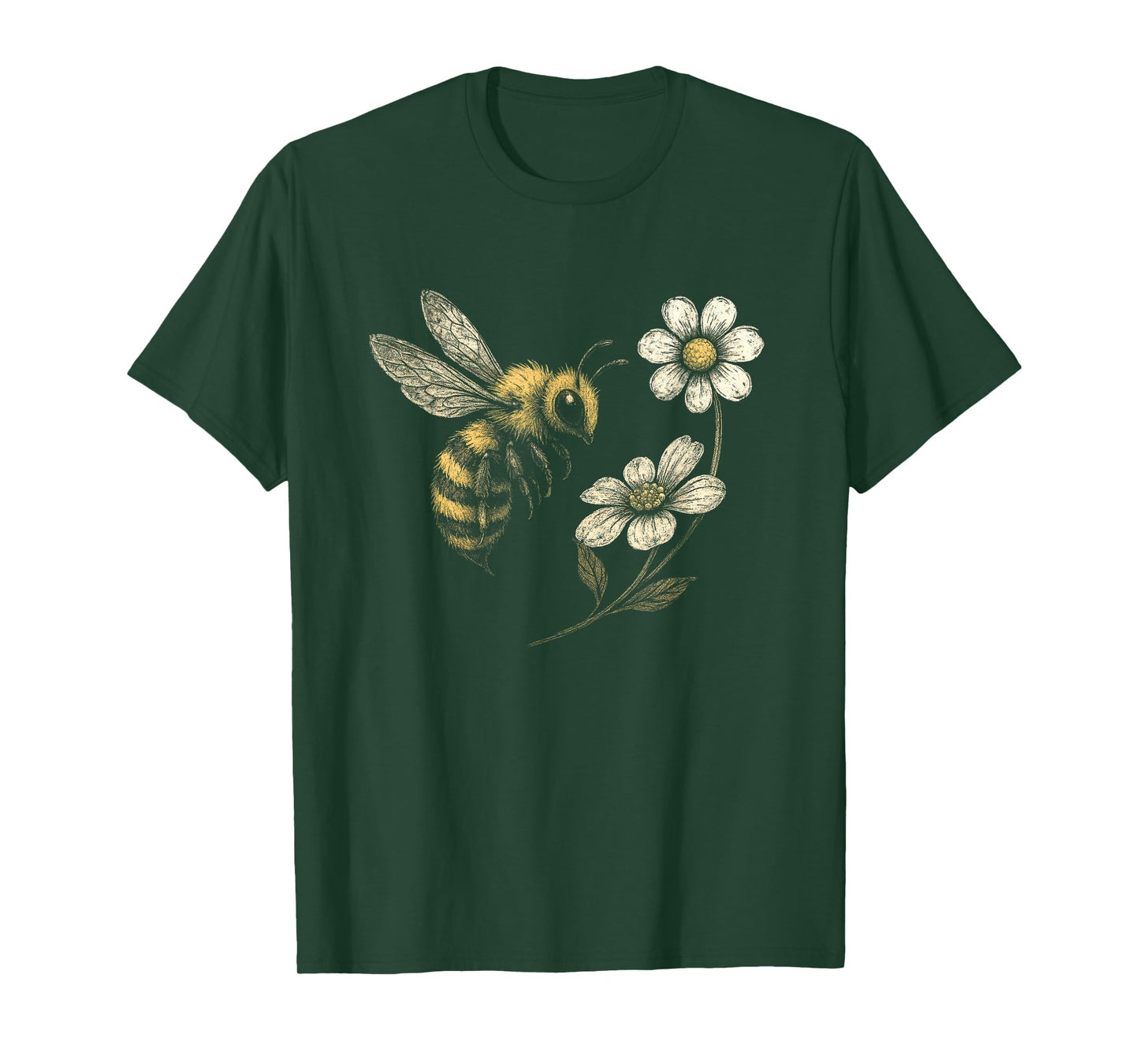 Bee Flower Garden Honeybee Insect Daisy Homestead Aesthetic T-Shirt