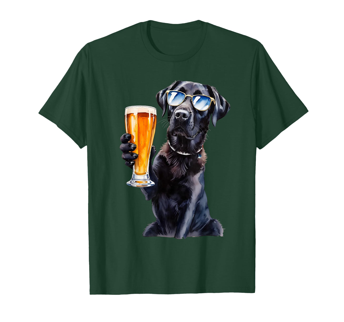 Funny Labrador for Men drinking beer cool sunglasses Lab Dad T-Shirt